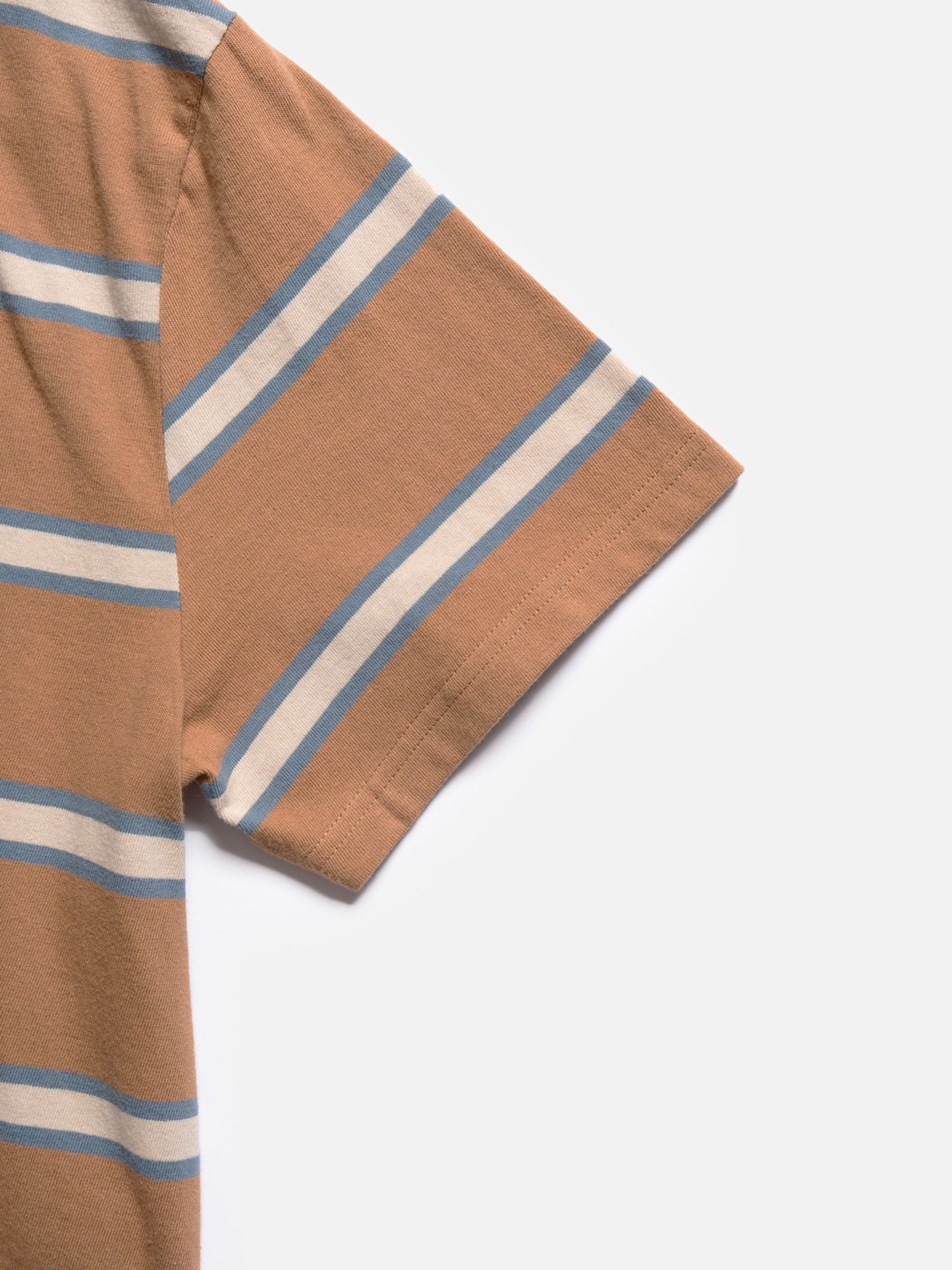 T-shirt rayé en coton bio | marron "leffe 90s stripe t-shirt"