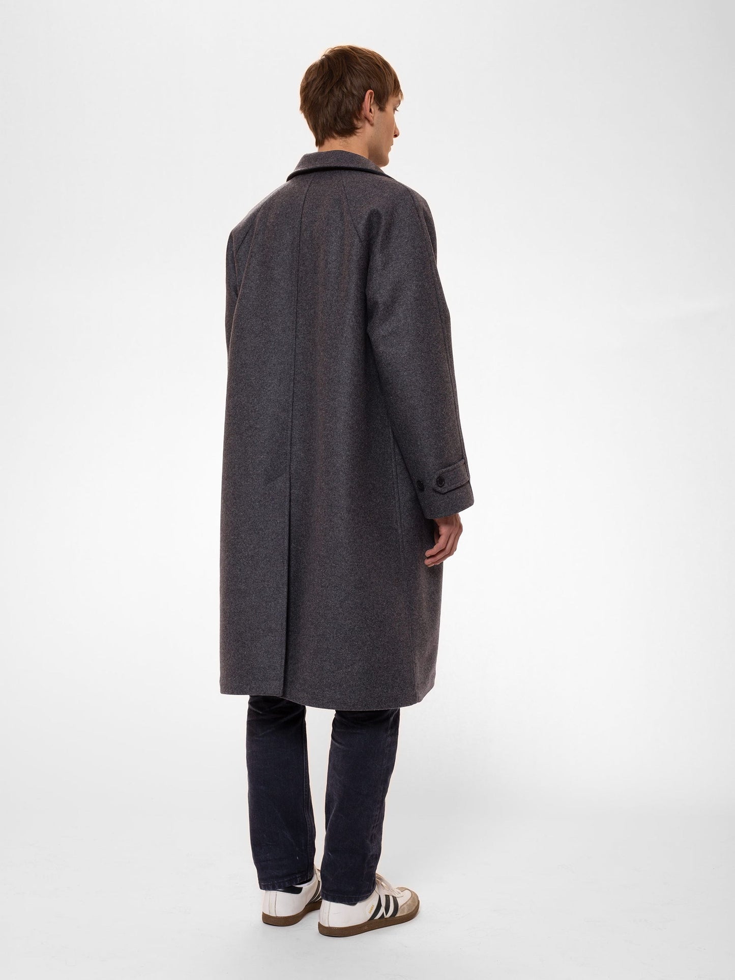 Manteau en laine recyclée | Gris "corey car coat anthracite melange"