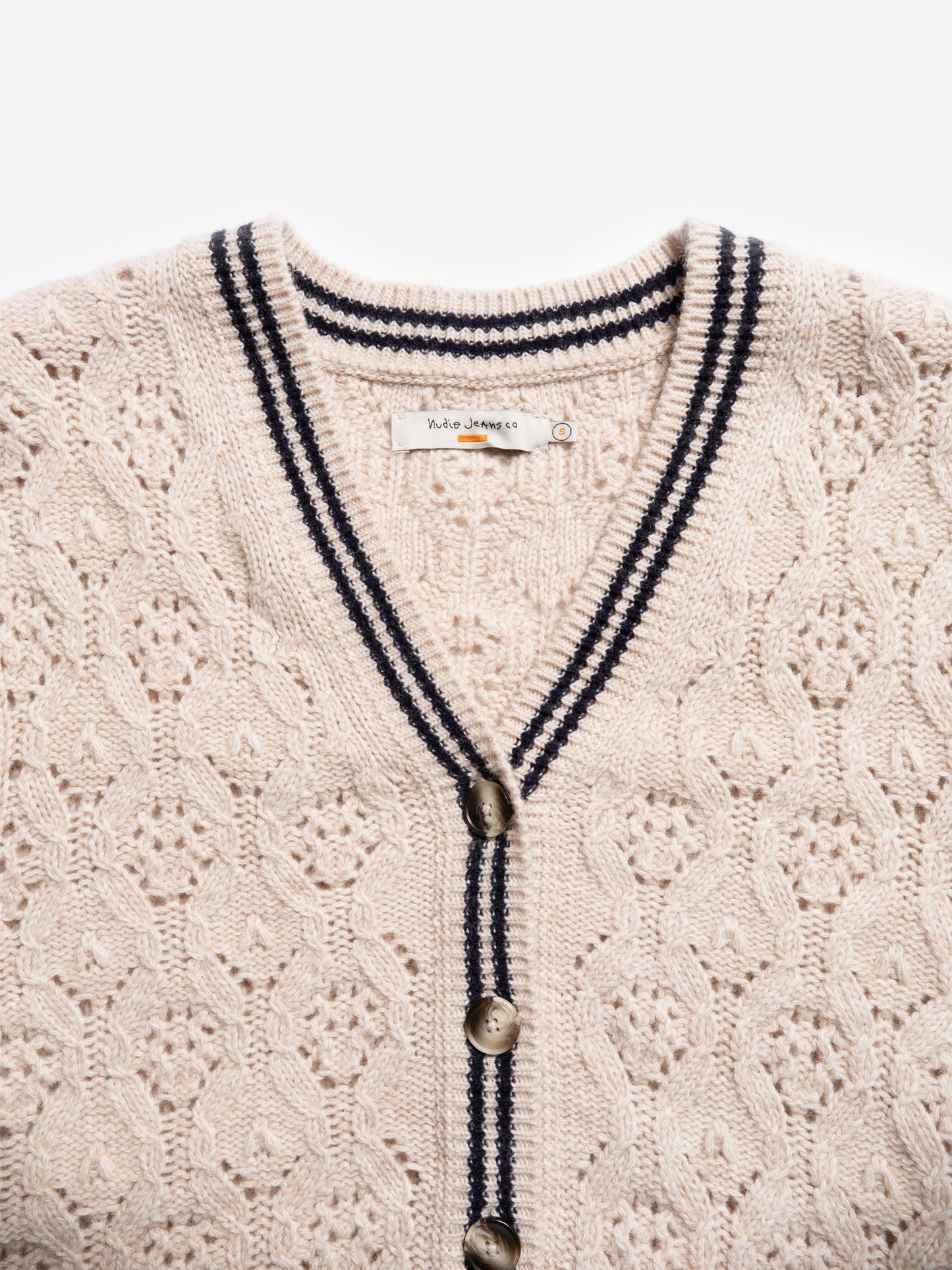 Gilet sans manches en pointelle en laine et coton bio | Écru "kim pointelle knit vest oat"