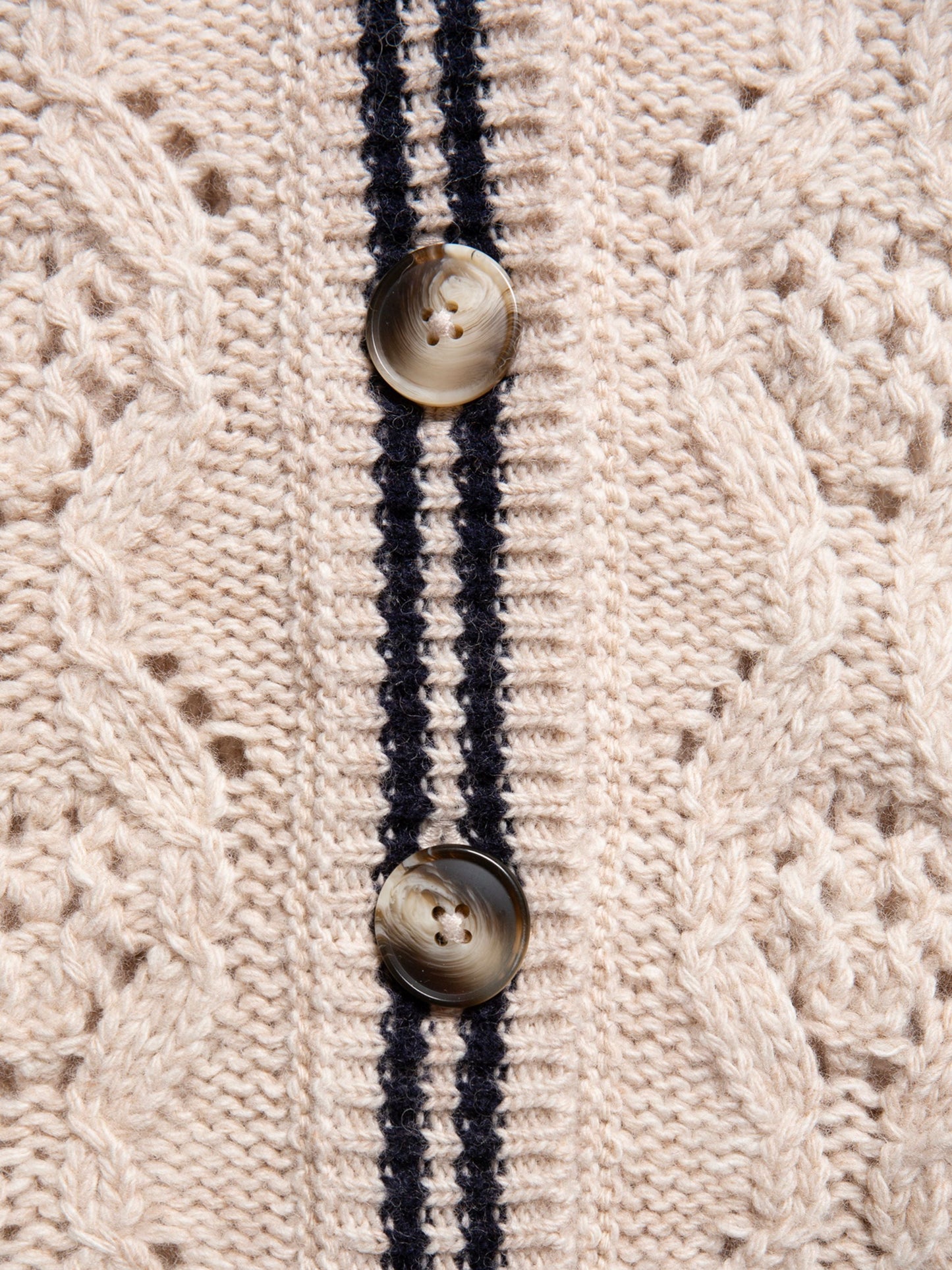 Gilet sans manches en pointelle en laine et coton bio | Écru "kim pointelle knit vest oat"