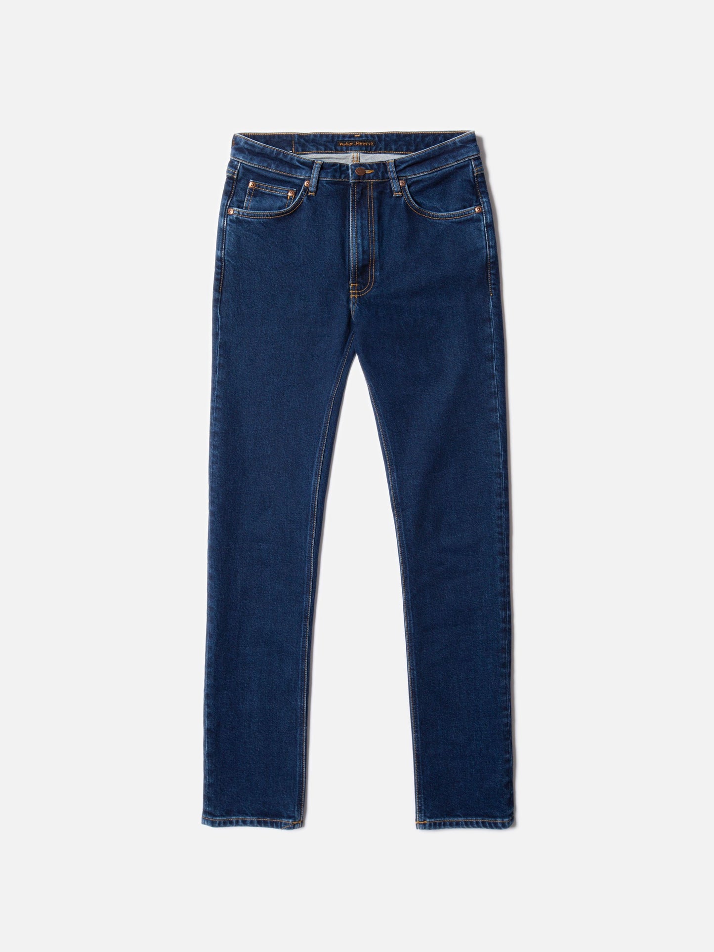 Jean slim en coton bio | bleu "mellow mae indigo rain"