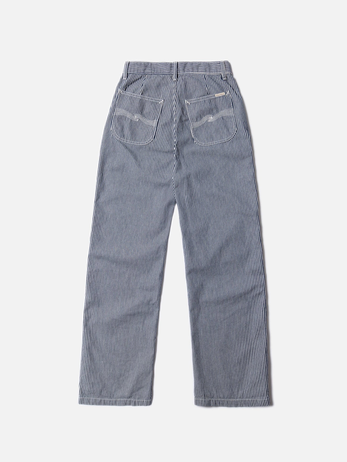 Pantalon ample en coton bio | rayé bleu et blanc "stina hickory striped pants blue/offwhite"