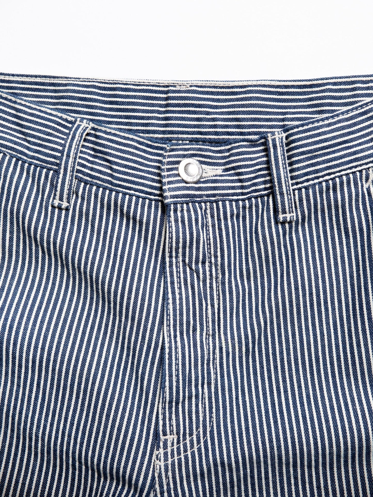 Pantalon ample en coton bio | rayé bleu et blanc "stina hickory striped pants blue/offwhite"