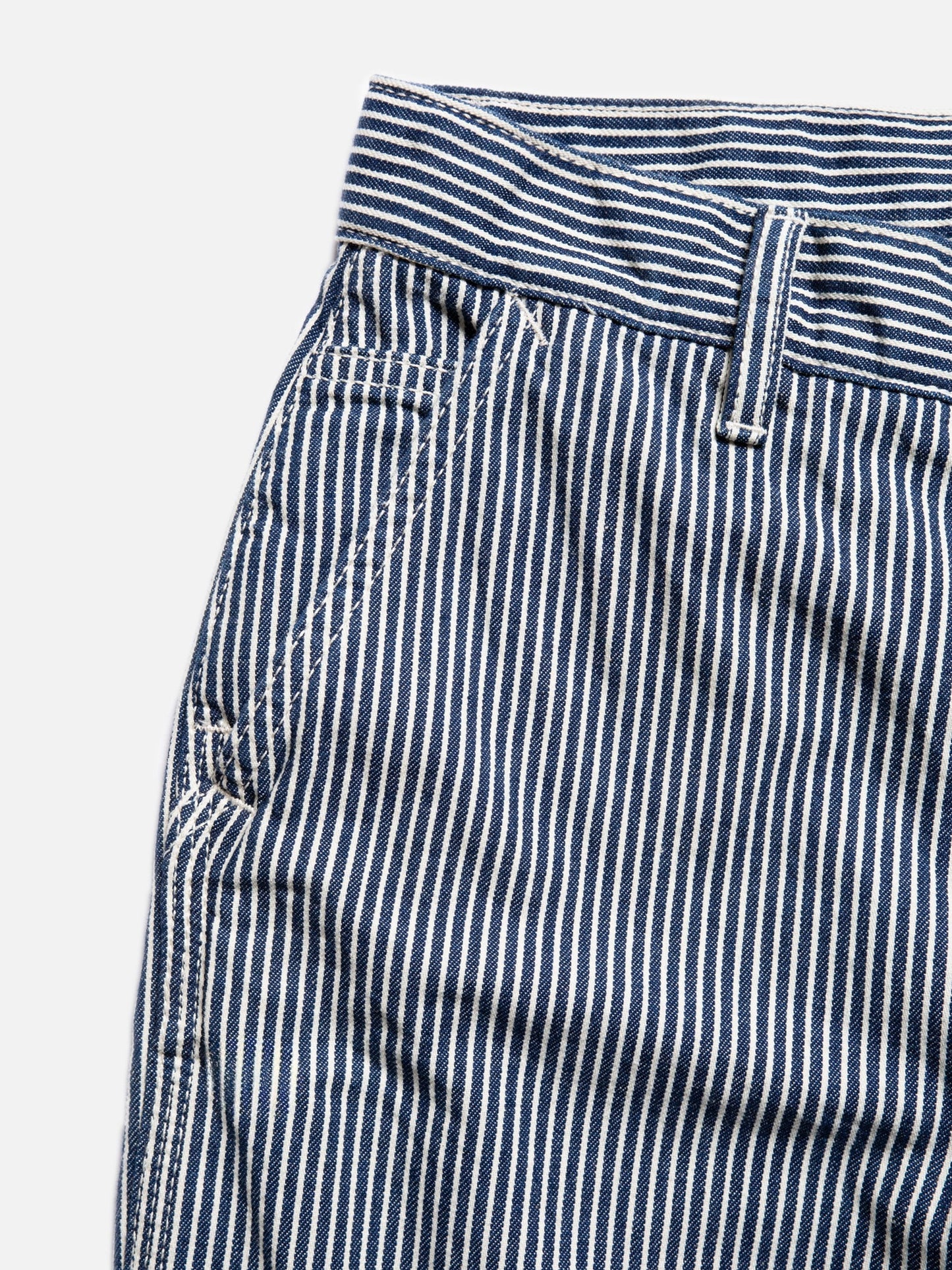 Pantalon ample en coton bio | rayé bleu et blanc "stina hickory striped pants blue/offwhite"