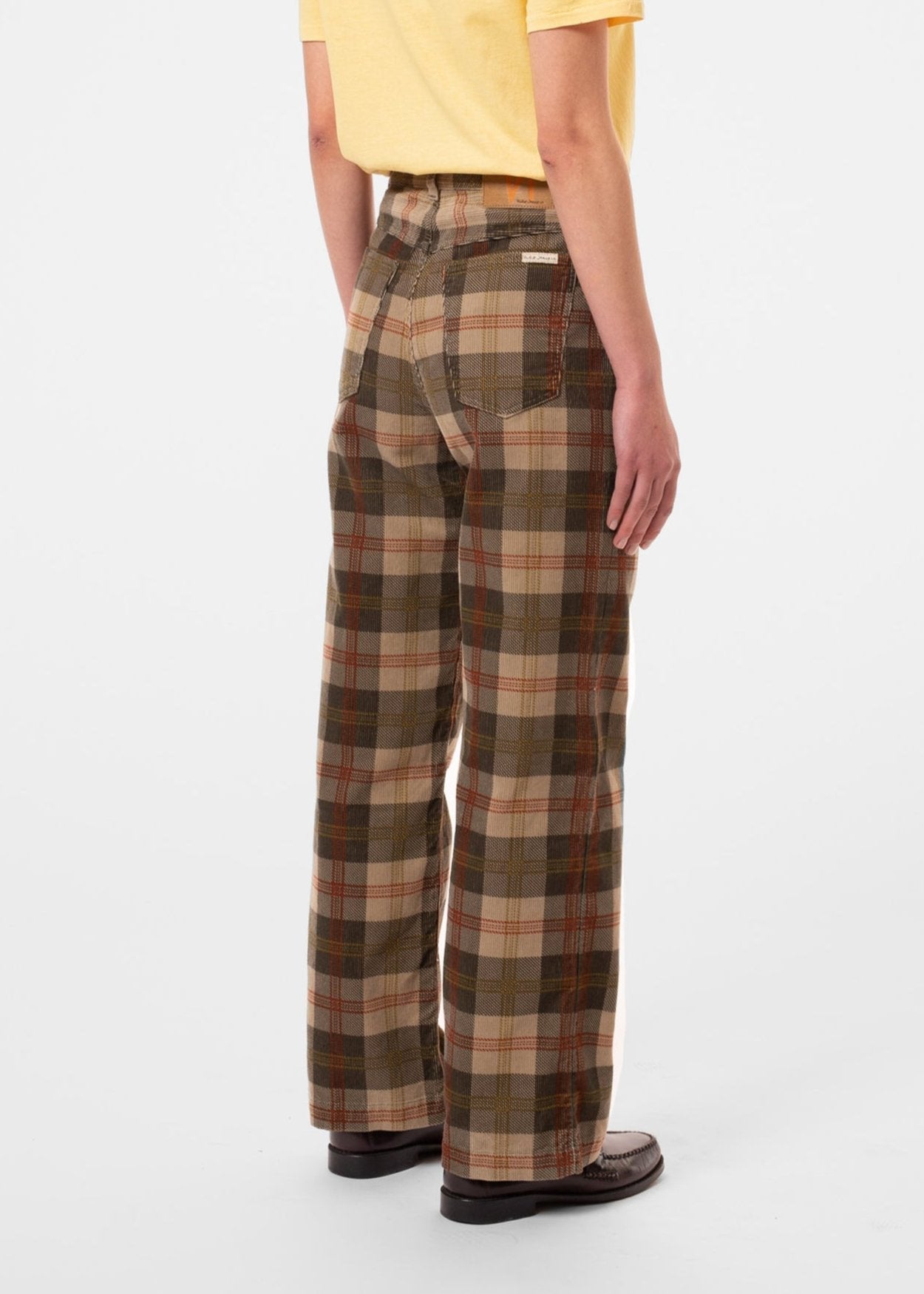 Pantalon ample velours en coton bio | carreaux tartan "clean eileen corduroy"