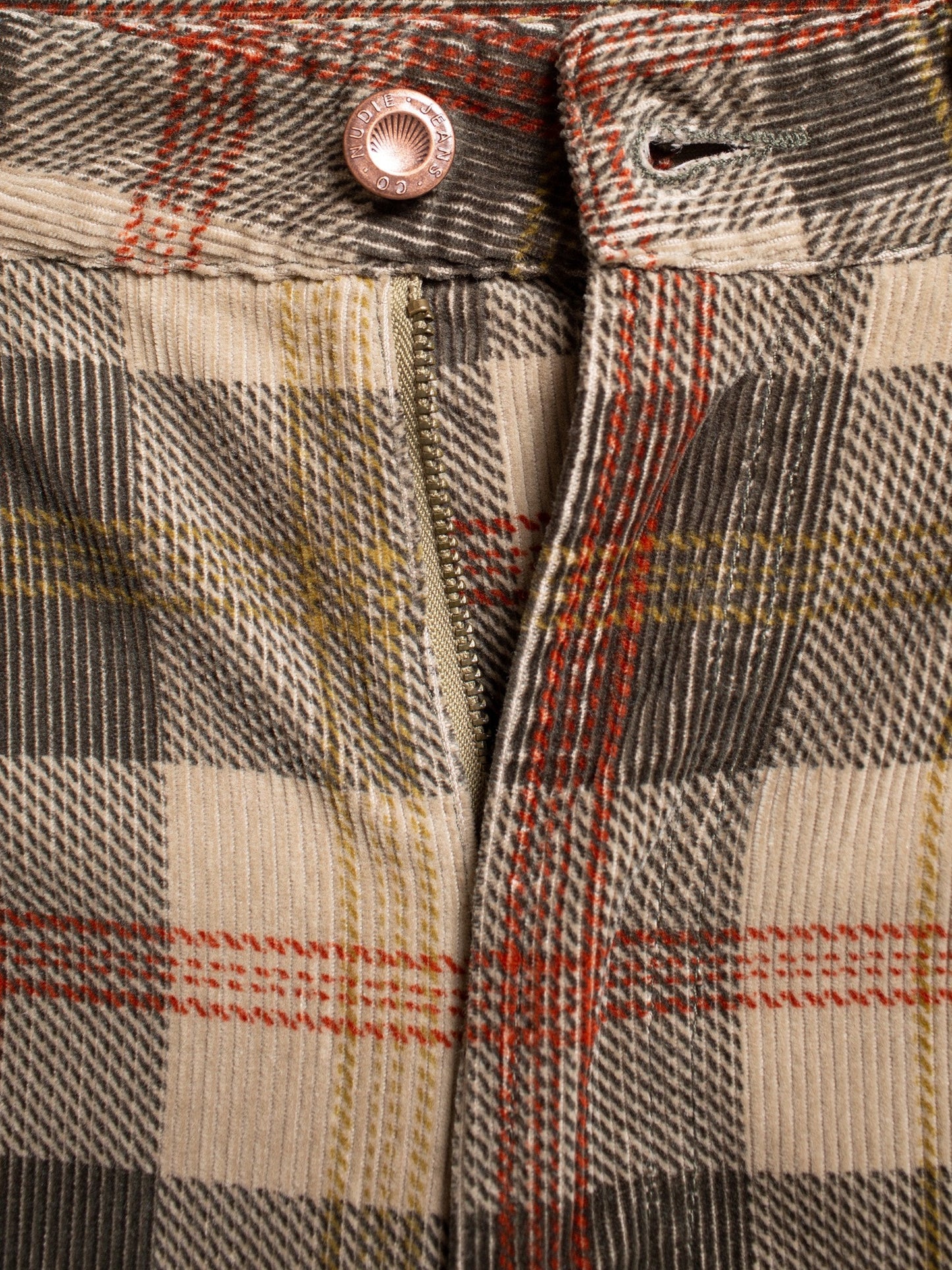 Pantalon ample velours en coton bio | carreaux tartan "clean eileen corduroy"