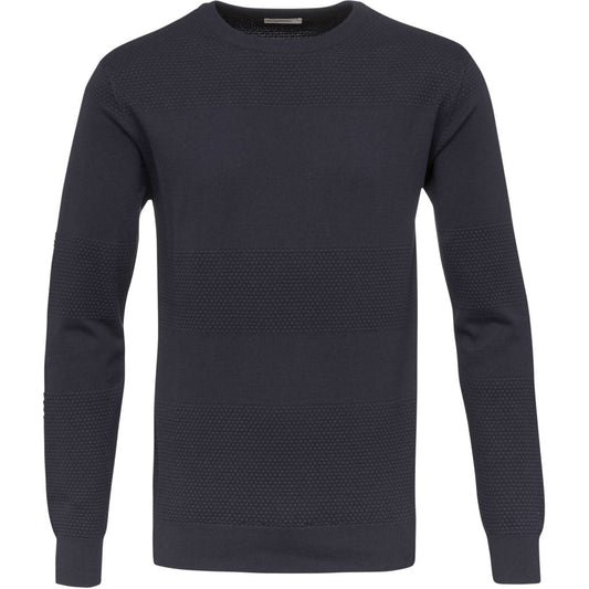Pull nid d'abeille marine en coton bio