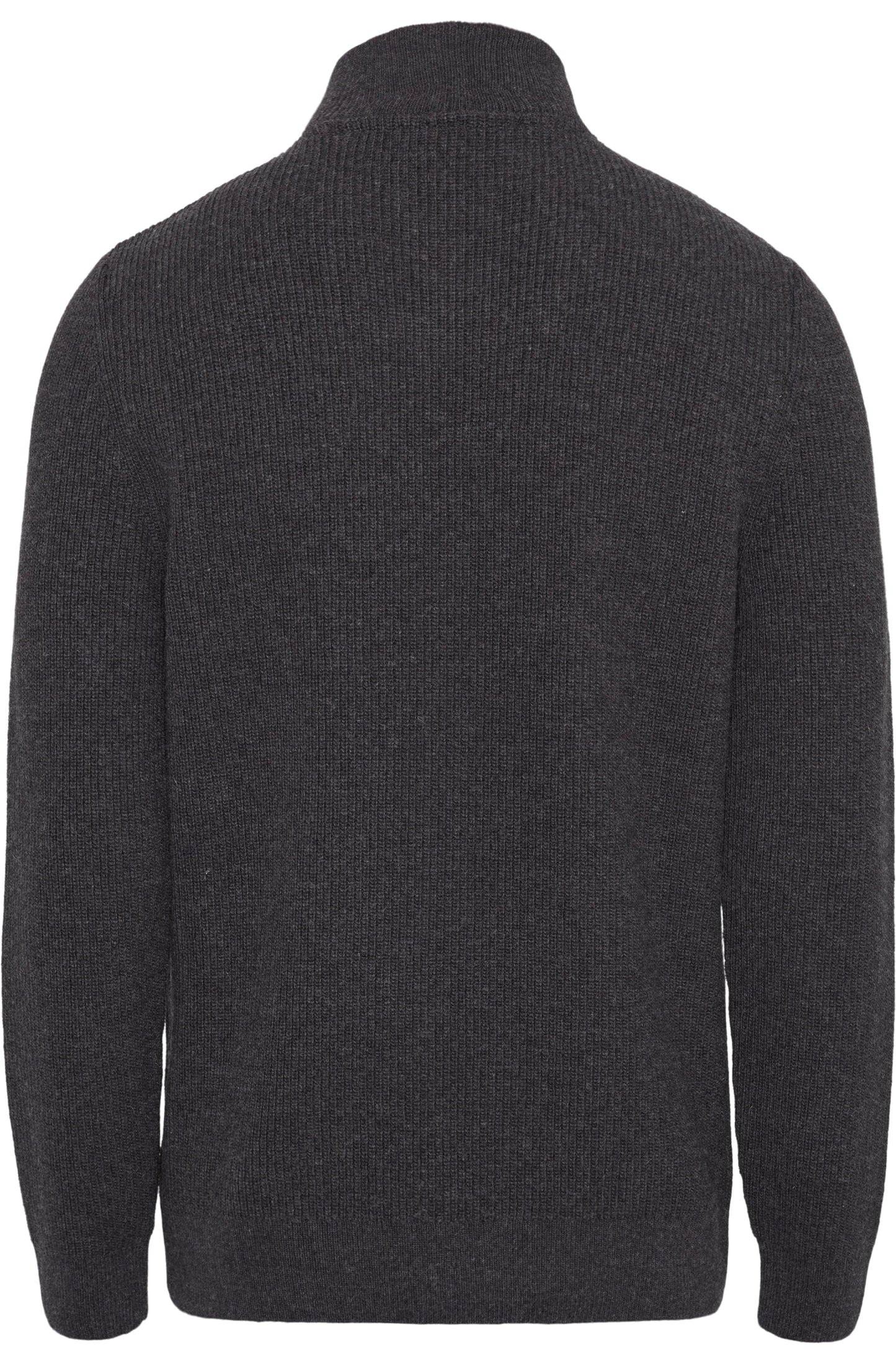 Pull col zippé gris en coton bio et laine bio - VALLEY