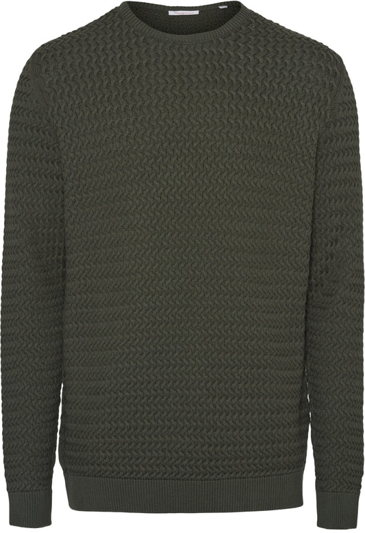 Pull vert forêt en coton bio - Field