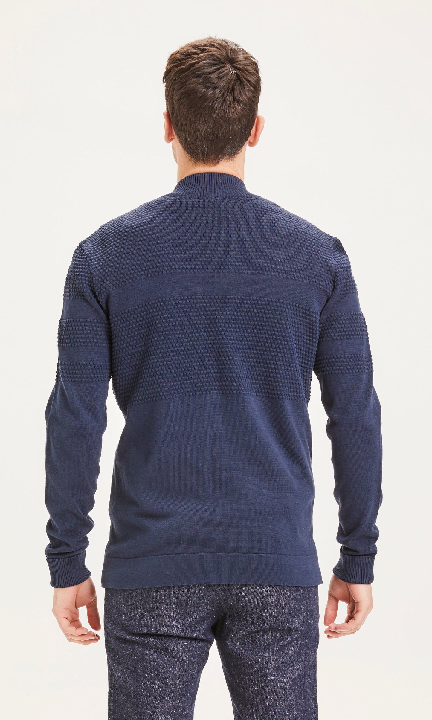 Gilet zippé bleu en coton bio - FIELD Total Eclipse