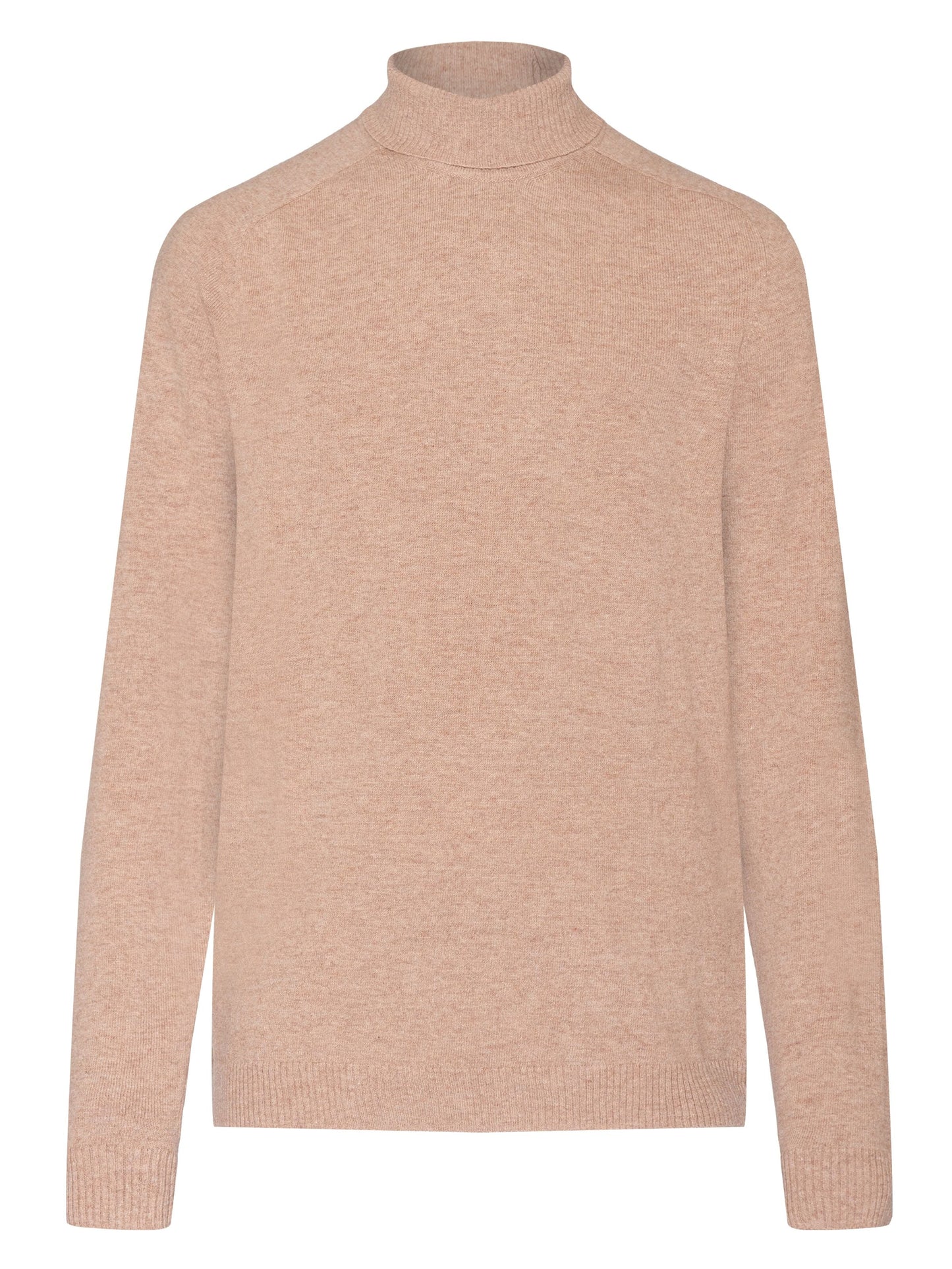 Pull col roulé en laine bio | Beige "roll neck wool knit kelp"
