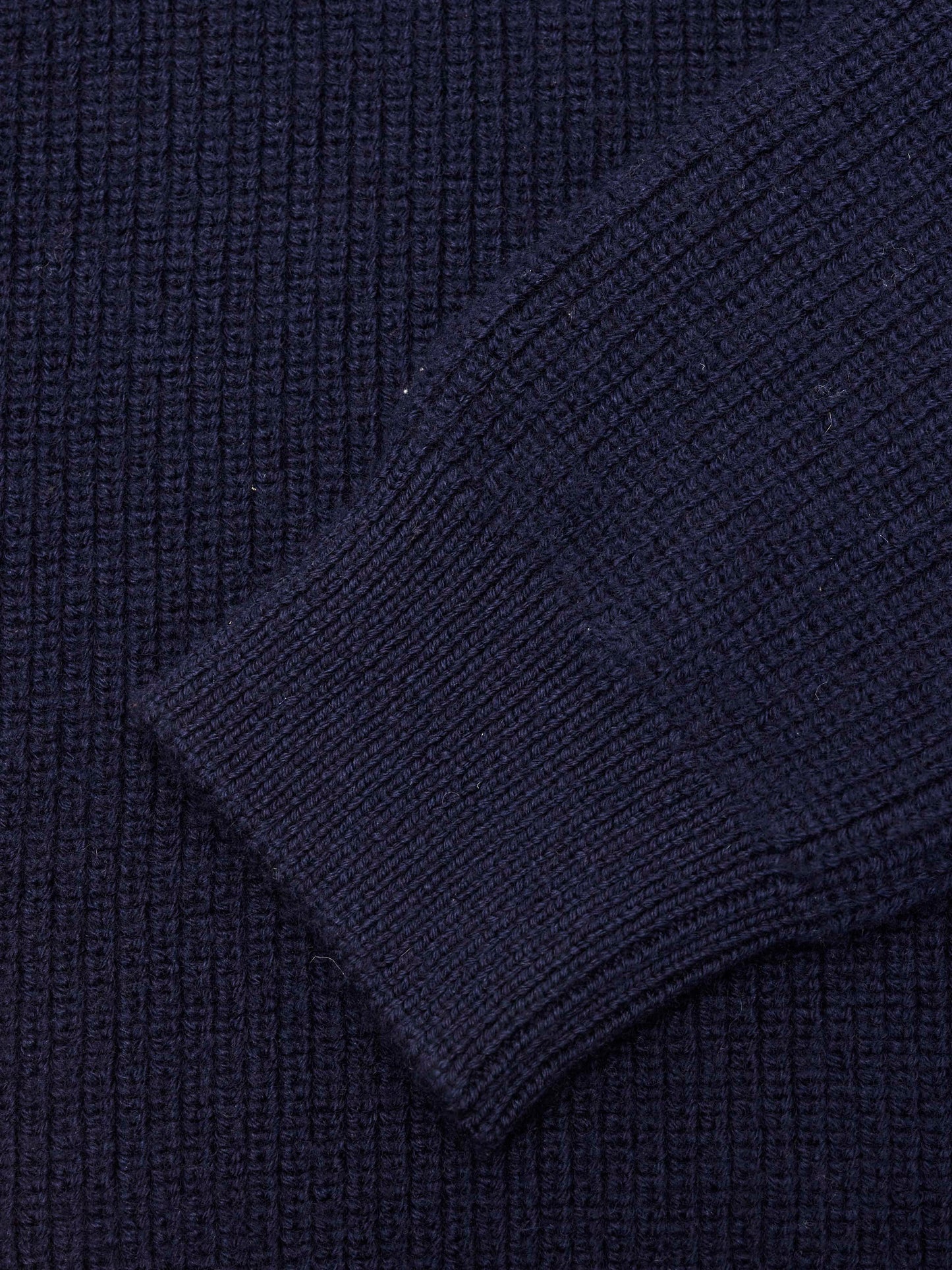 Pull col zippé marine en laine mérinos biologique - valley 1/2 neck zip