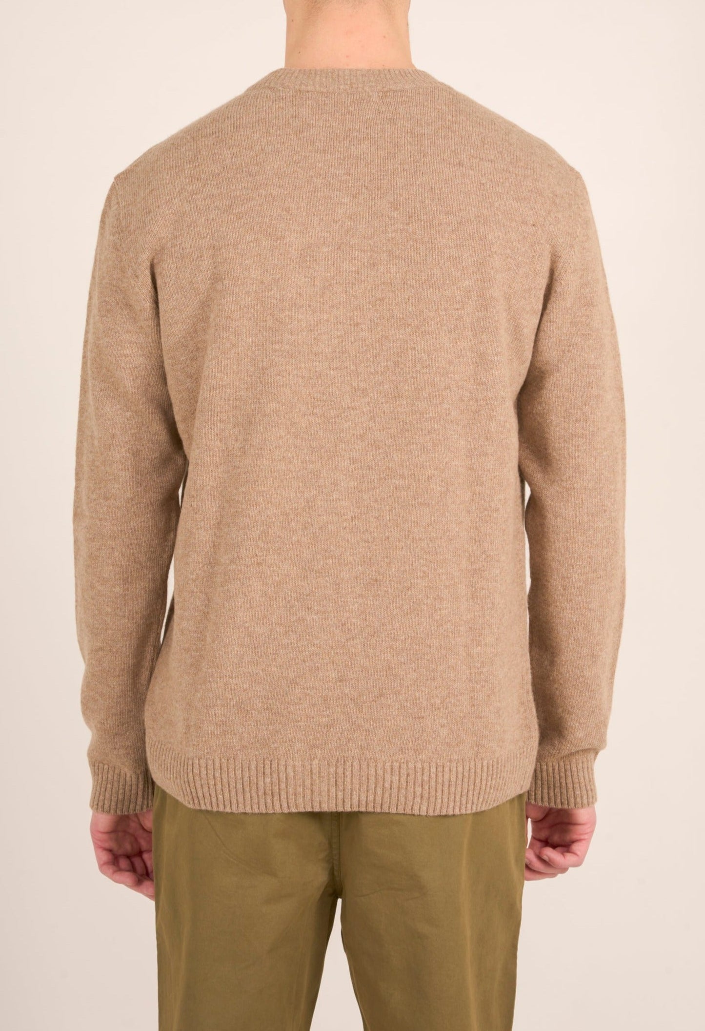 Cardigan beige en laine bio - wool cardigan kelp
