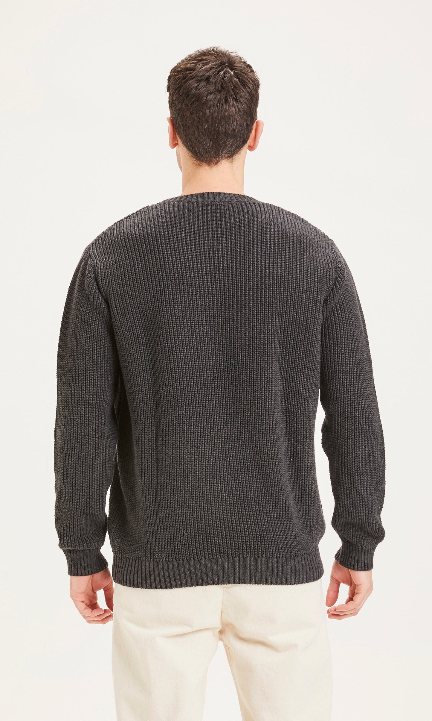 Pull gris nuit en coton bio - VALLEY Dark Grey Melange