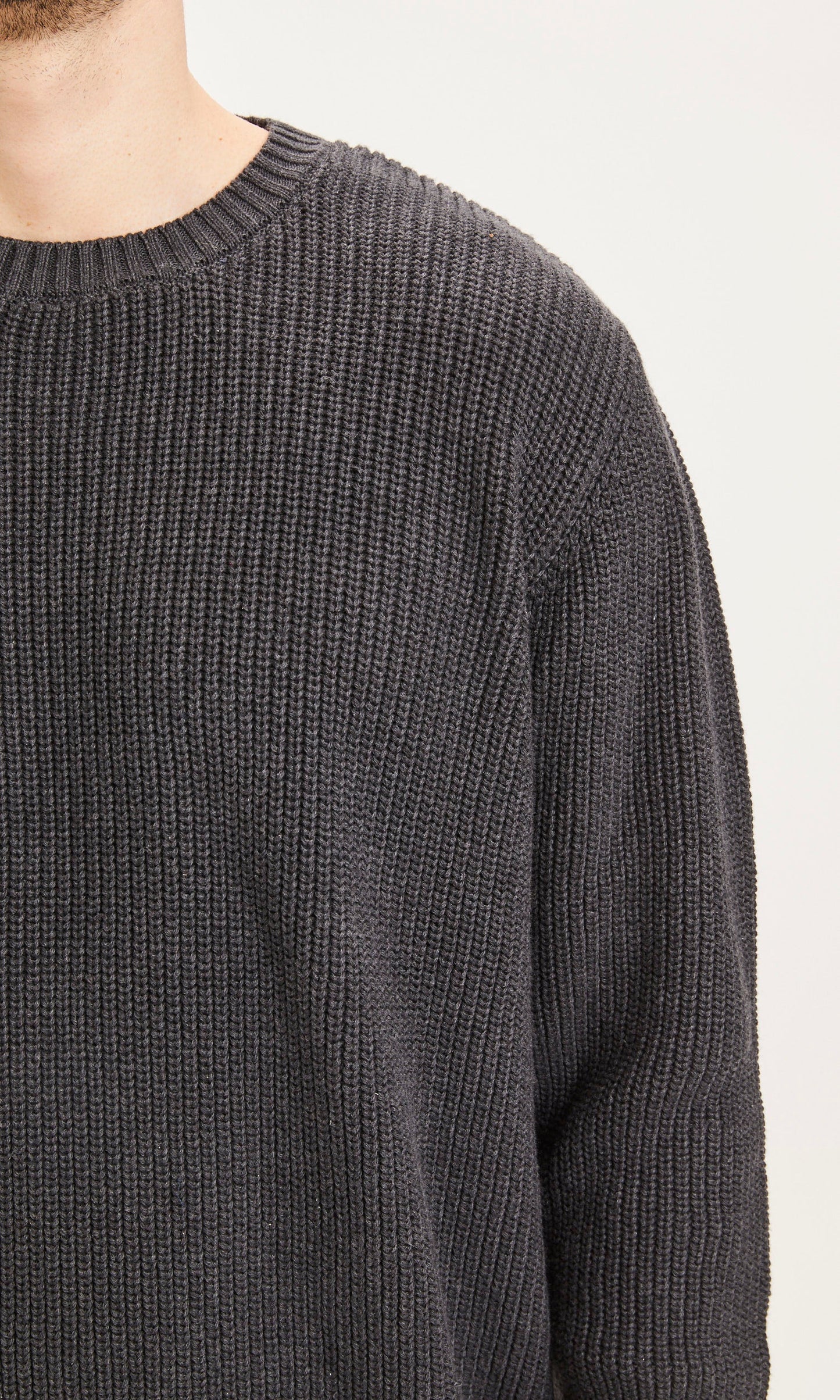 Pull gris nuit en coton bio - VALLEY Dark Grey Melange