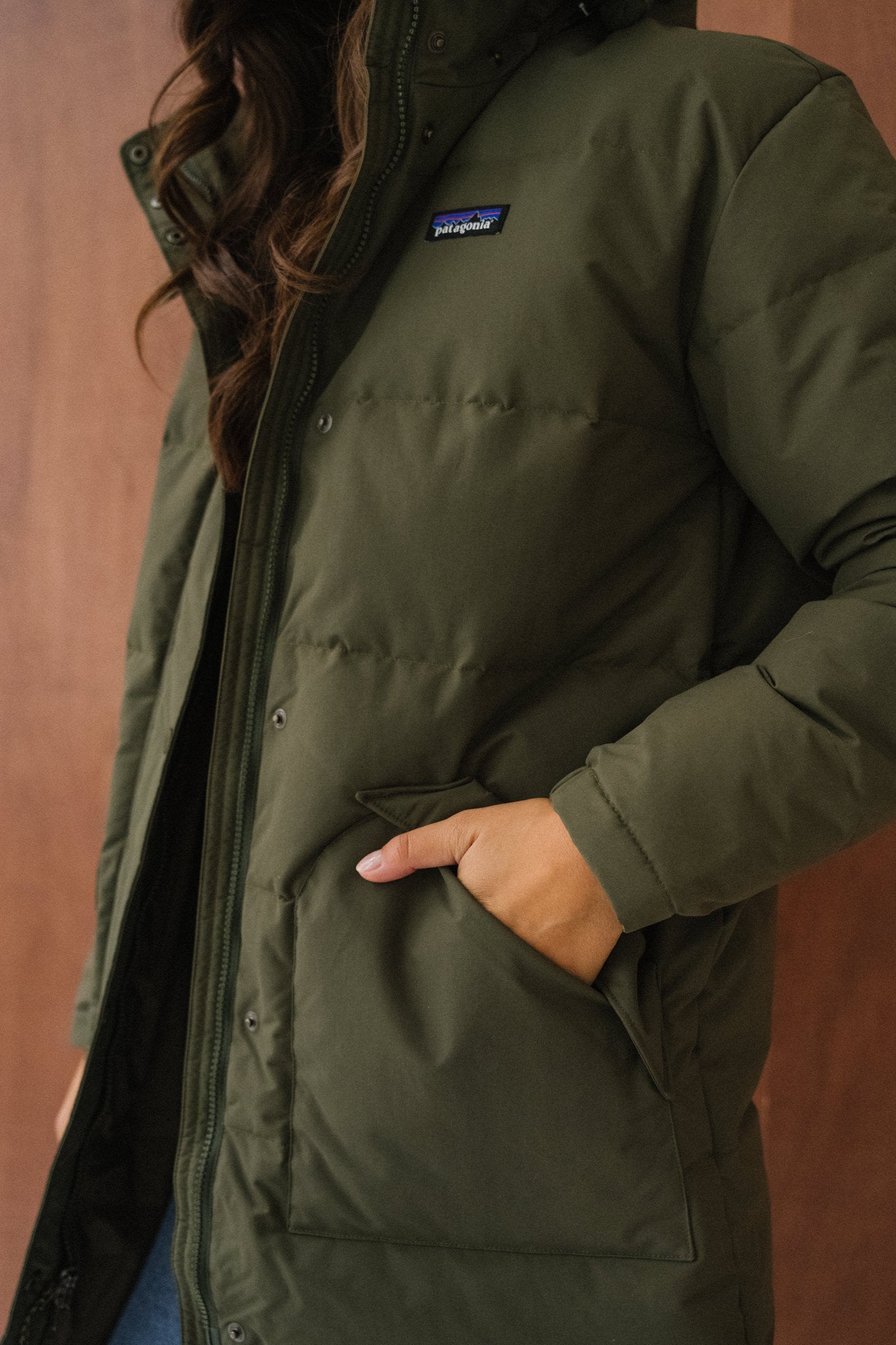 Parka en matières recyclées | kaki "downdrift parka - bsng"