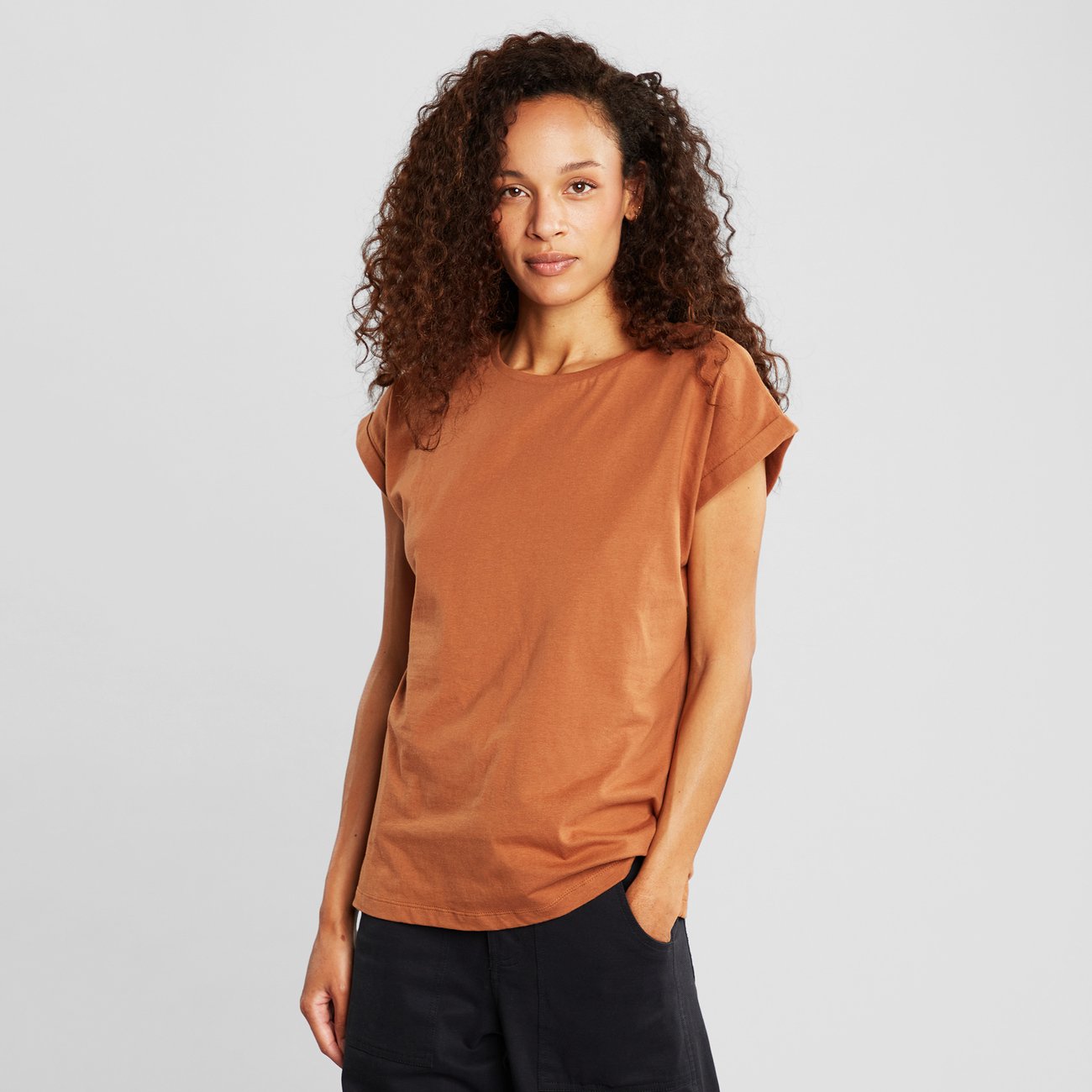 T-shirt en coton bio | Camel "visby base rawhide brown rawhide"