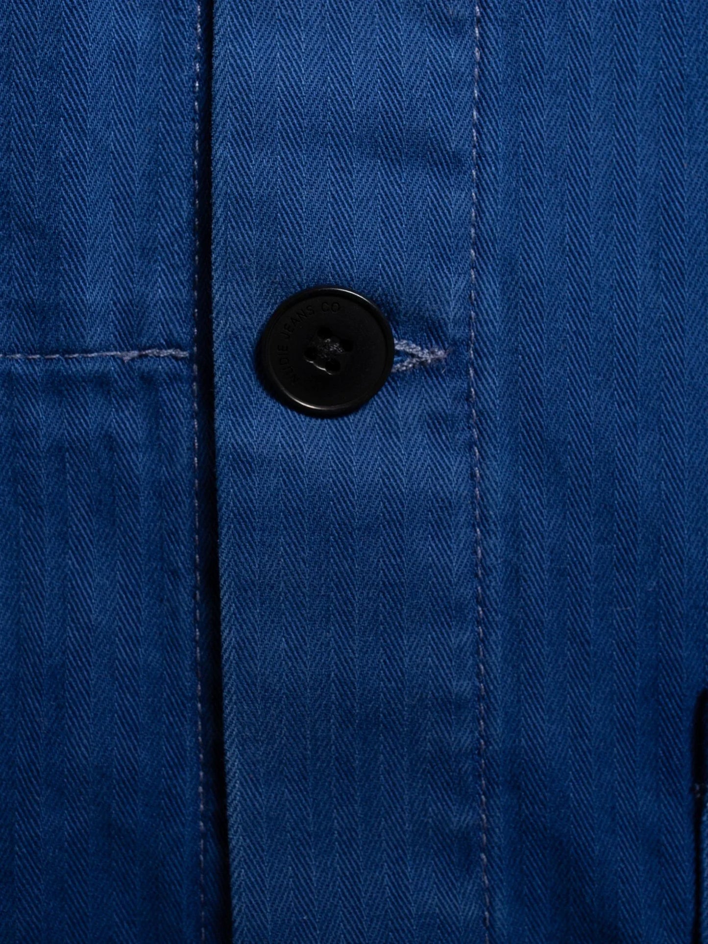 Veste de travail à chevrons en coton bio | bleu "buddy herringbone chore jacket - blue"