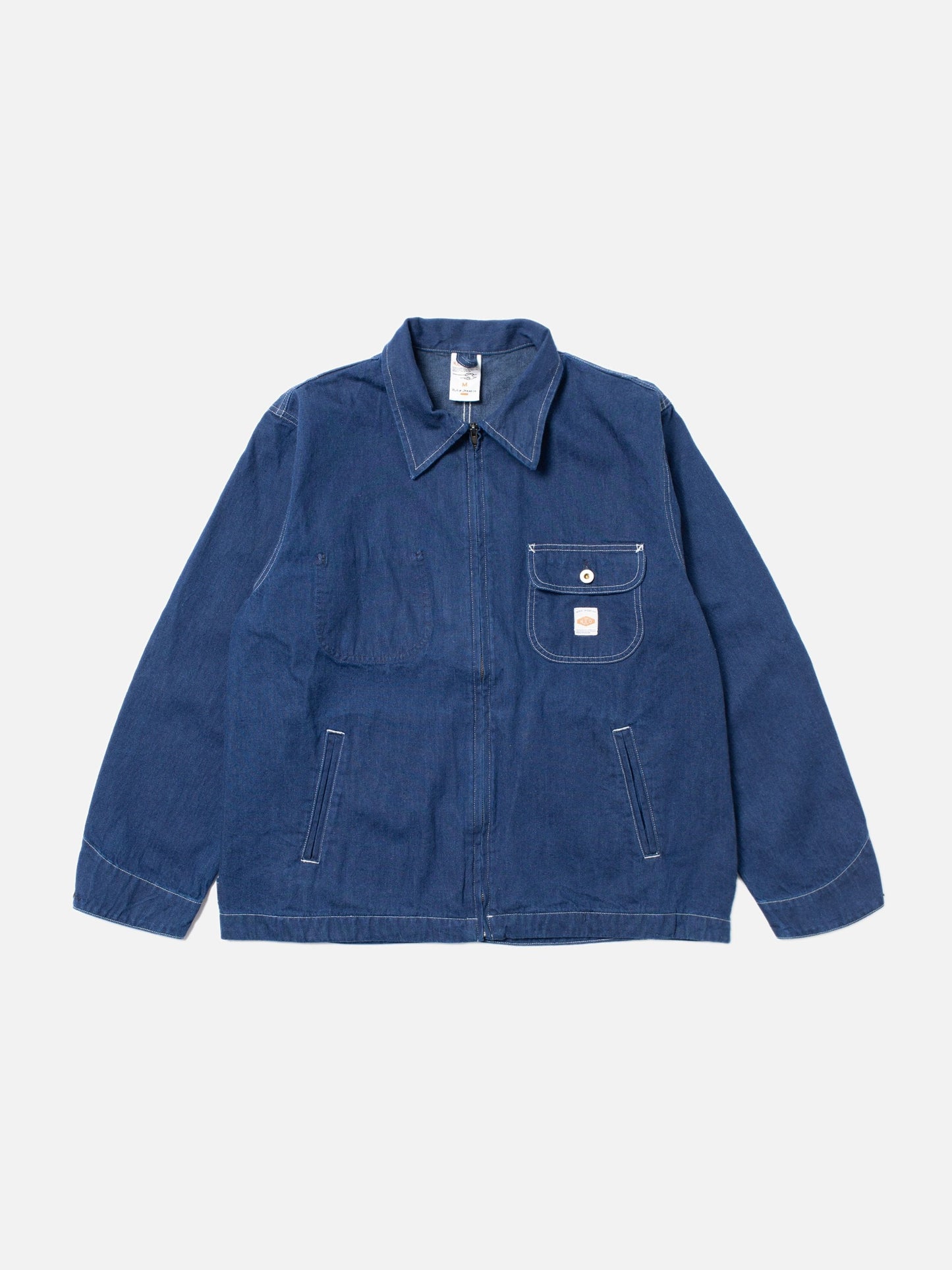 Veste denim en coton bio et recyclé | bleu "jimmy ud zip jacket blue"