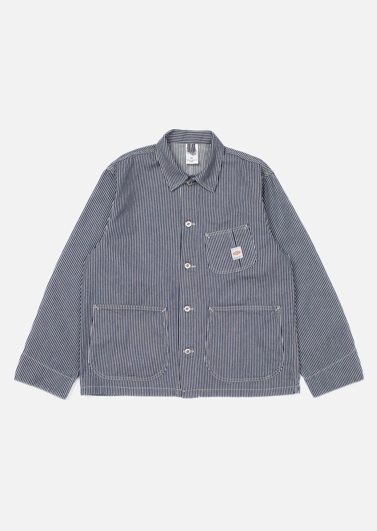 Veste denim en coton bio | rayé bleu et blanc "howie hickory chore jacket"
