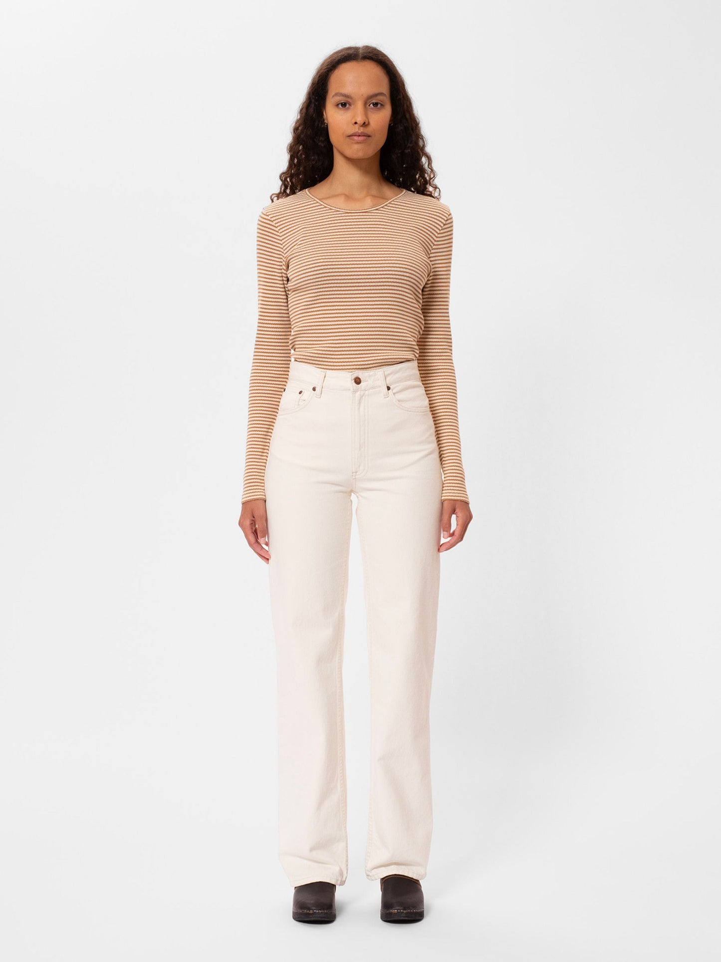Jean ample en coton bio | écru non teinté 'clean eileen limestone'