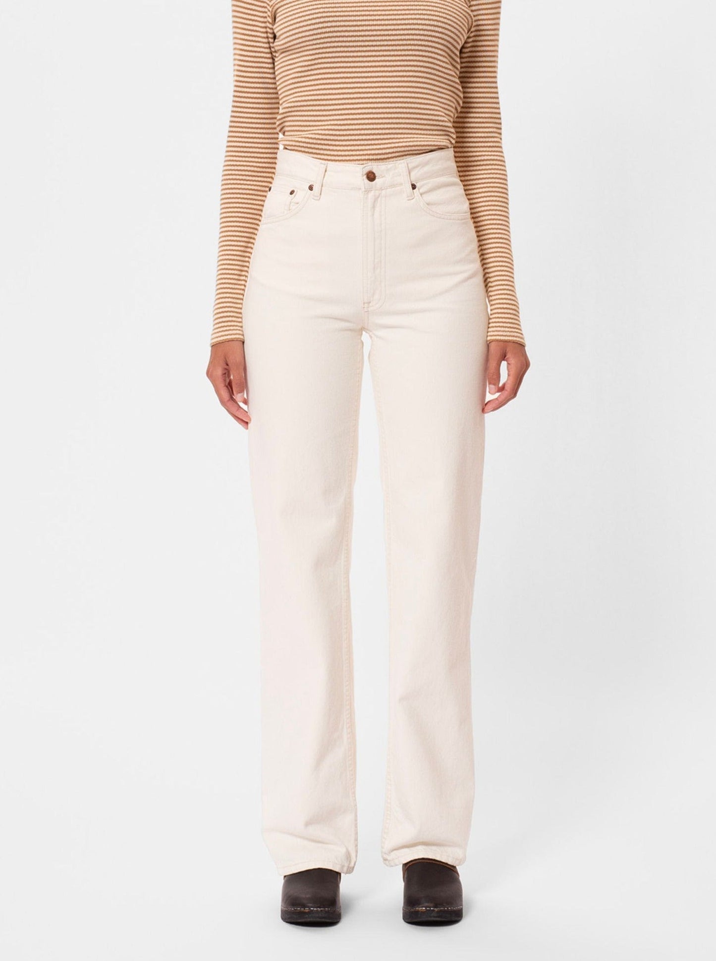 Jean ample en coton bio | écru non teinté 'clean eileen limestone'