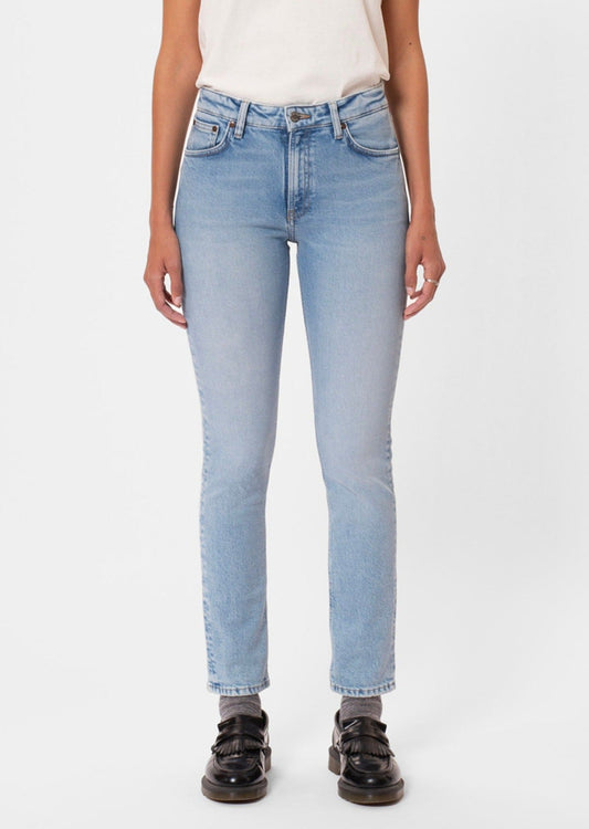 Jean slim en coton bio | bleu clair "mellow mae summer breeze"