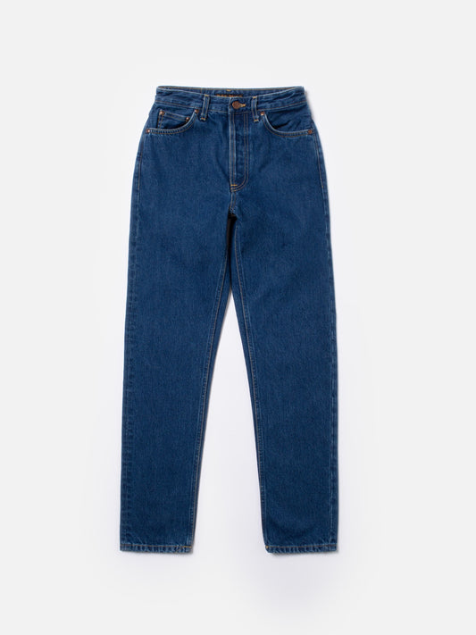 Jean mom en coton bio | bleu délavé "breezy britt 70's day dream"