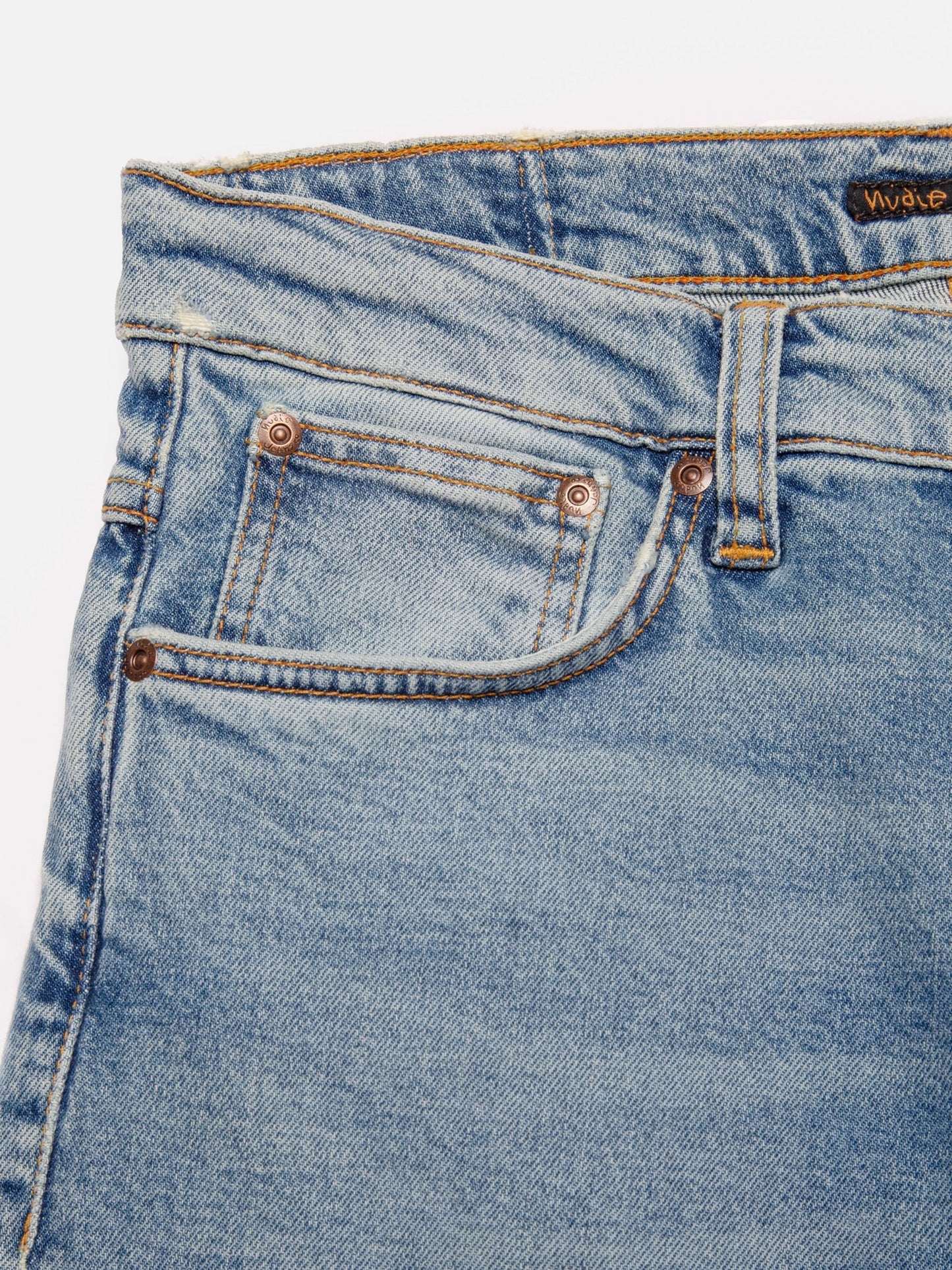Jean slim en coton bio | bleu délavé "grim tim summer storms"