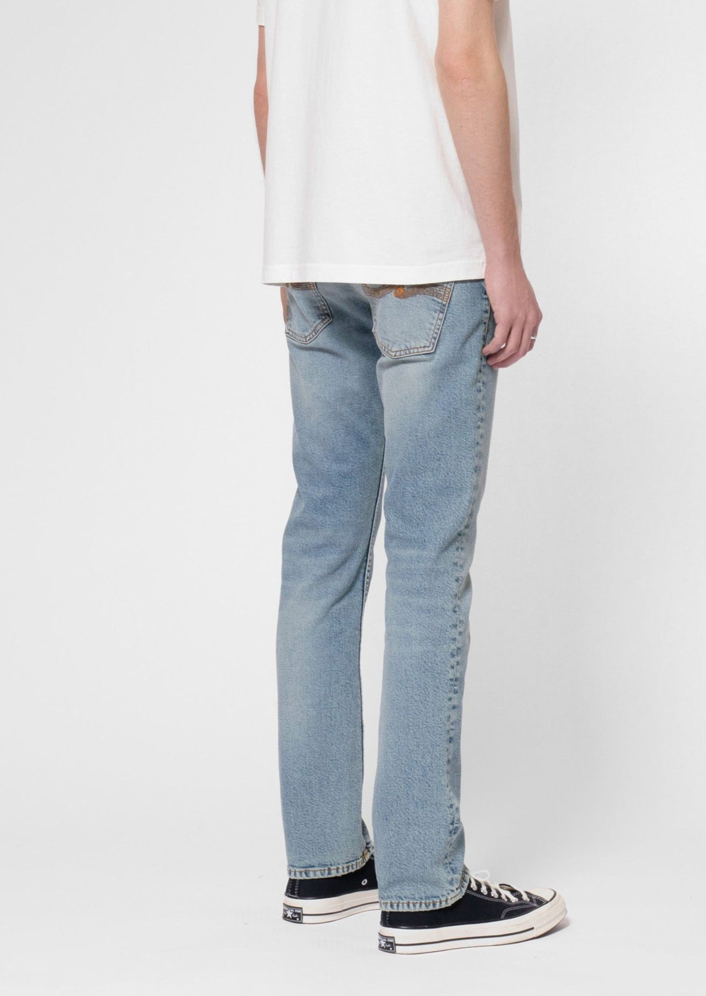 Jean slim en coton bio | bleu délavé "grim tim summer storms"