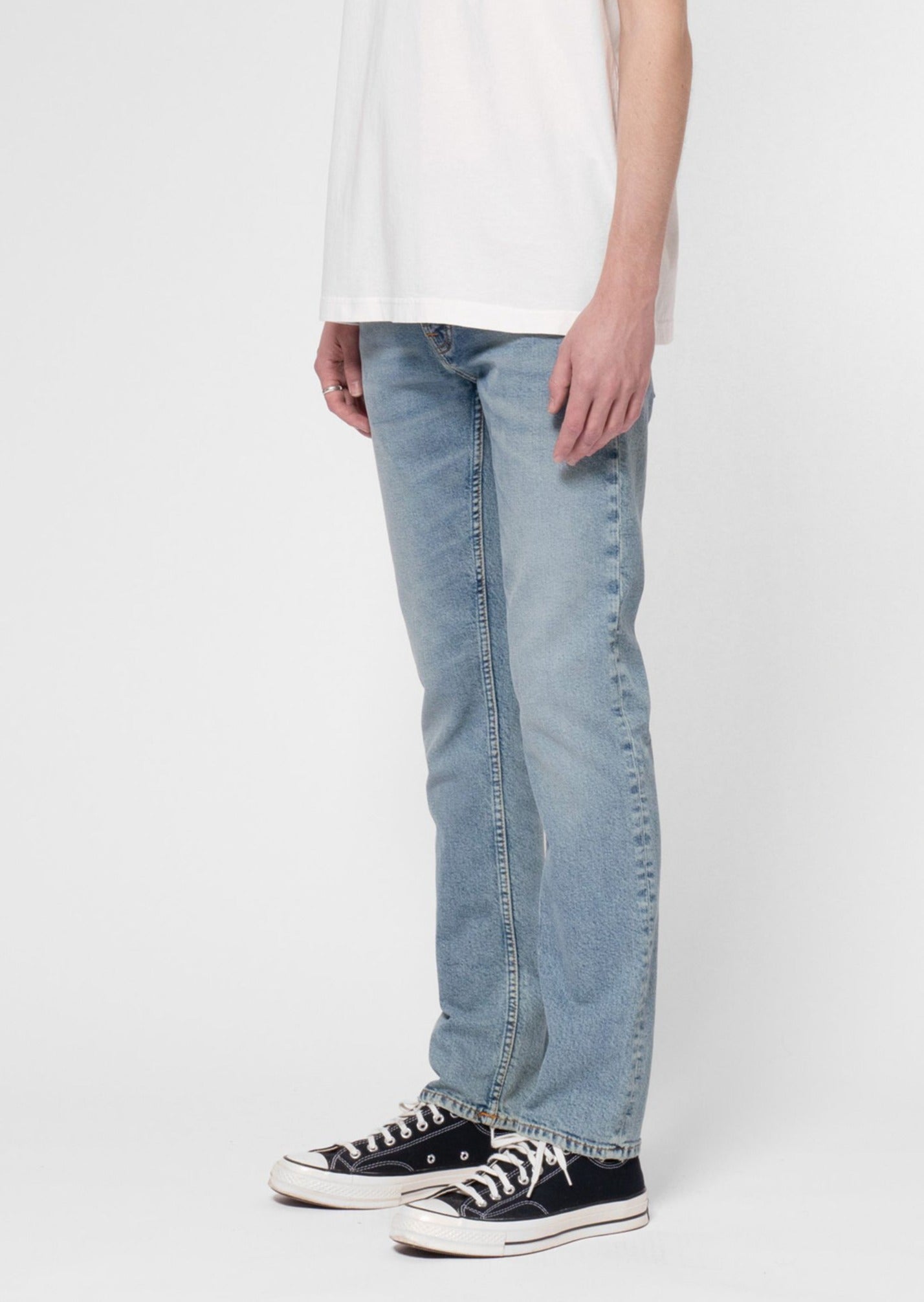 Jean slim en coton bio | bleu délavé "grim tim summer storms"