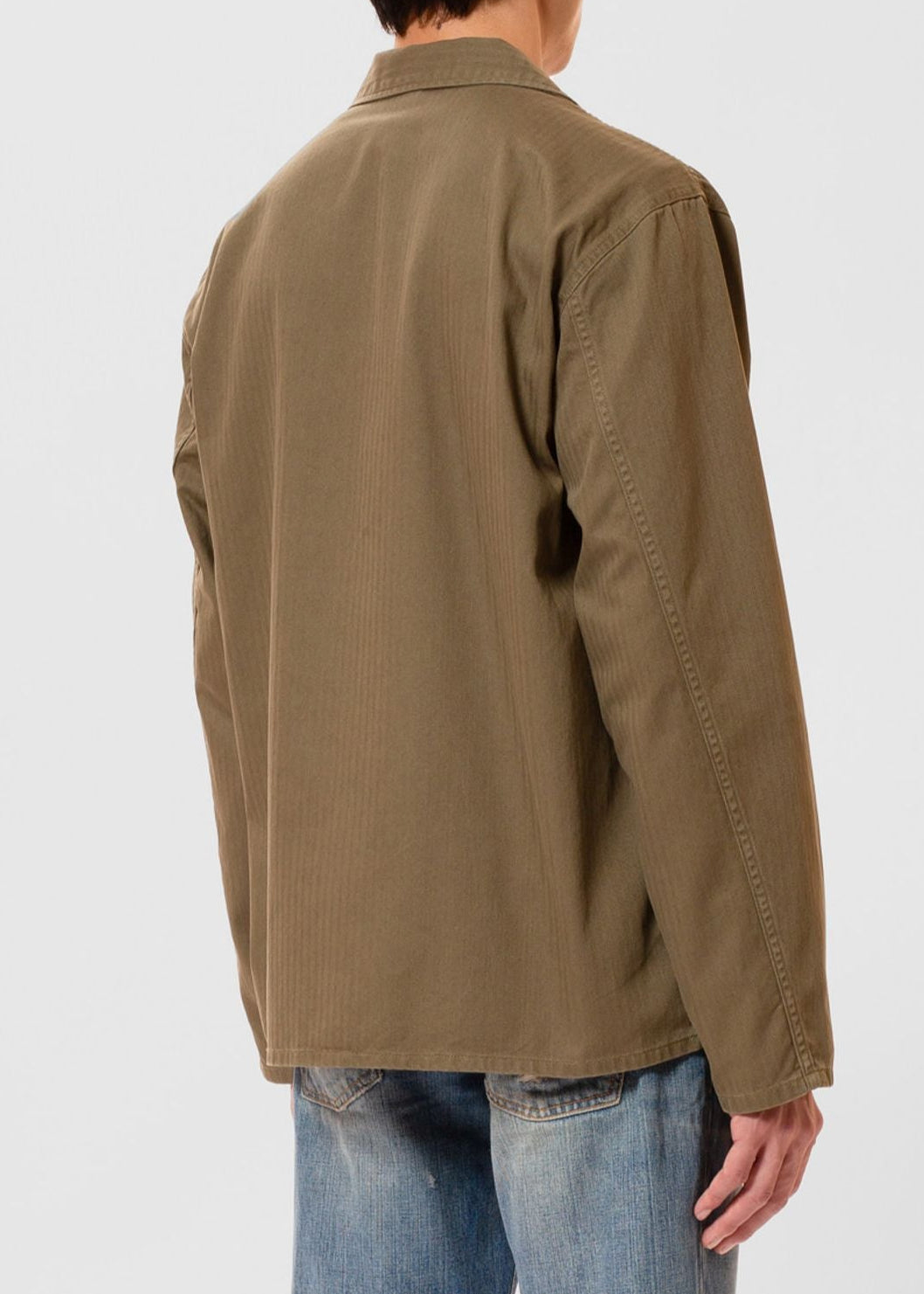 Veste à chevrons en coton bio | kaki "buddy herringbone chore jacket olive"