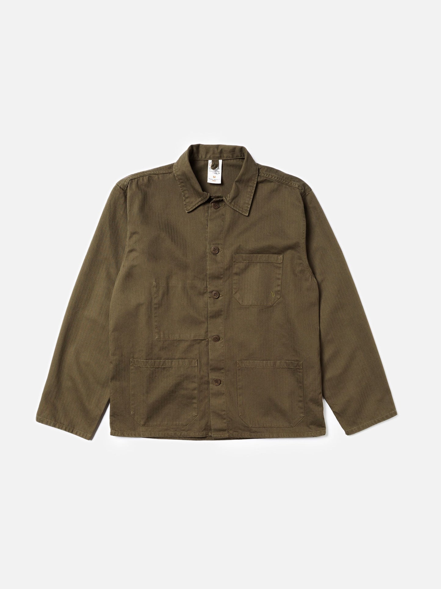 Veste à chevrons en coton bio | kaki "buddy herringbone chore jacket olive"