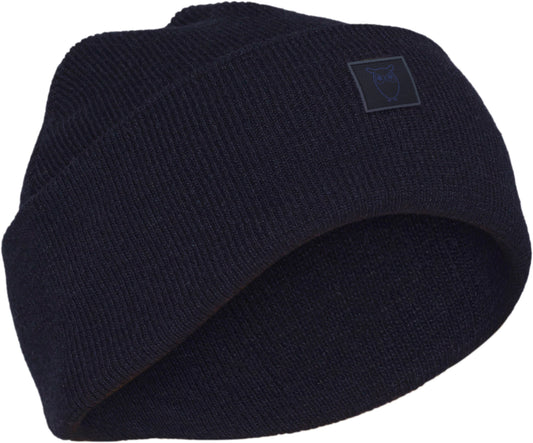 Bonnet bleu nuit en laine bio - LEAF
