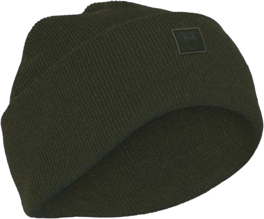 Bonnet vert forêt en laine bio - LEAF
