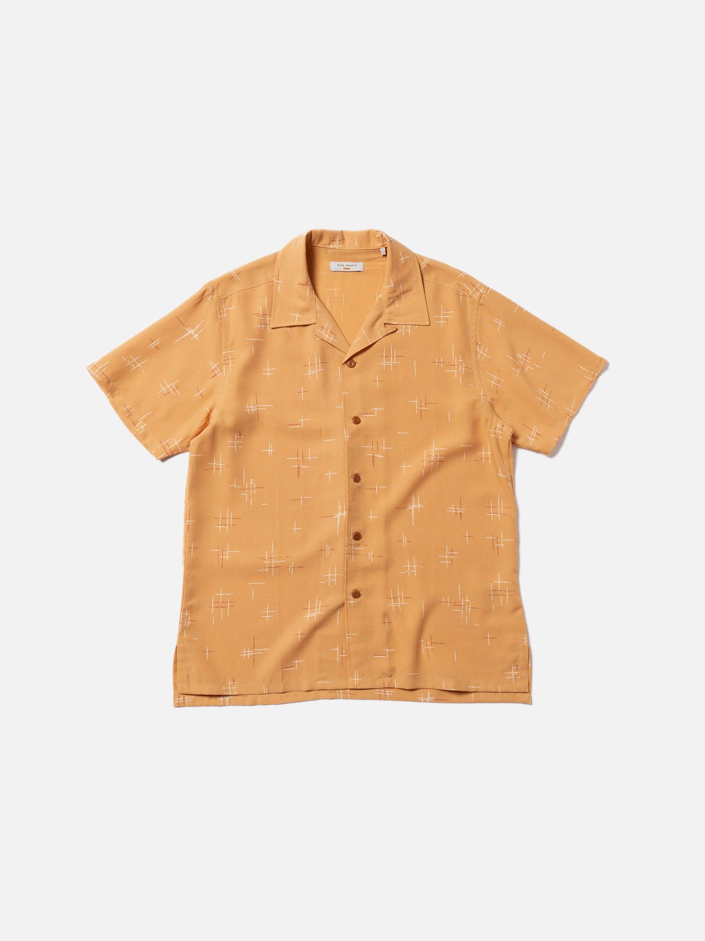 Chemisette en tencel | ocre "arvid 50s hawaii shirt ochre"