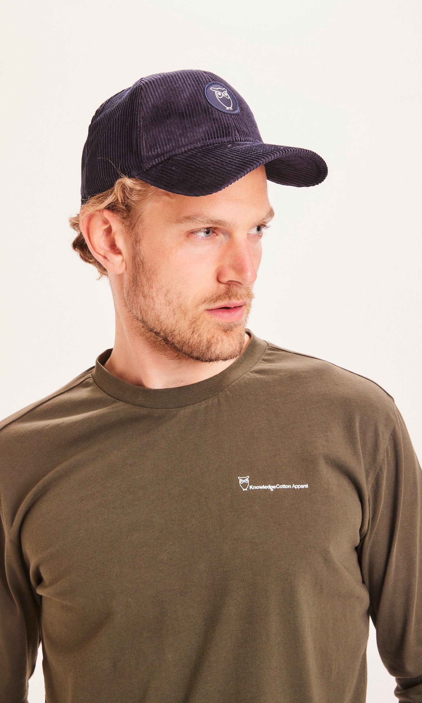 Casquette bleue en velours de coton bio - Dark Denim