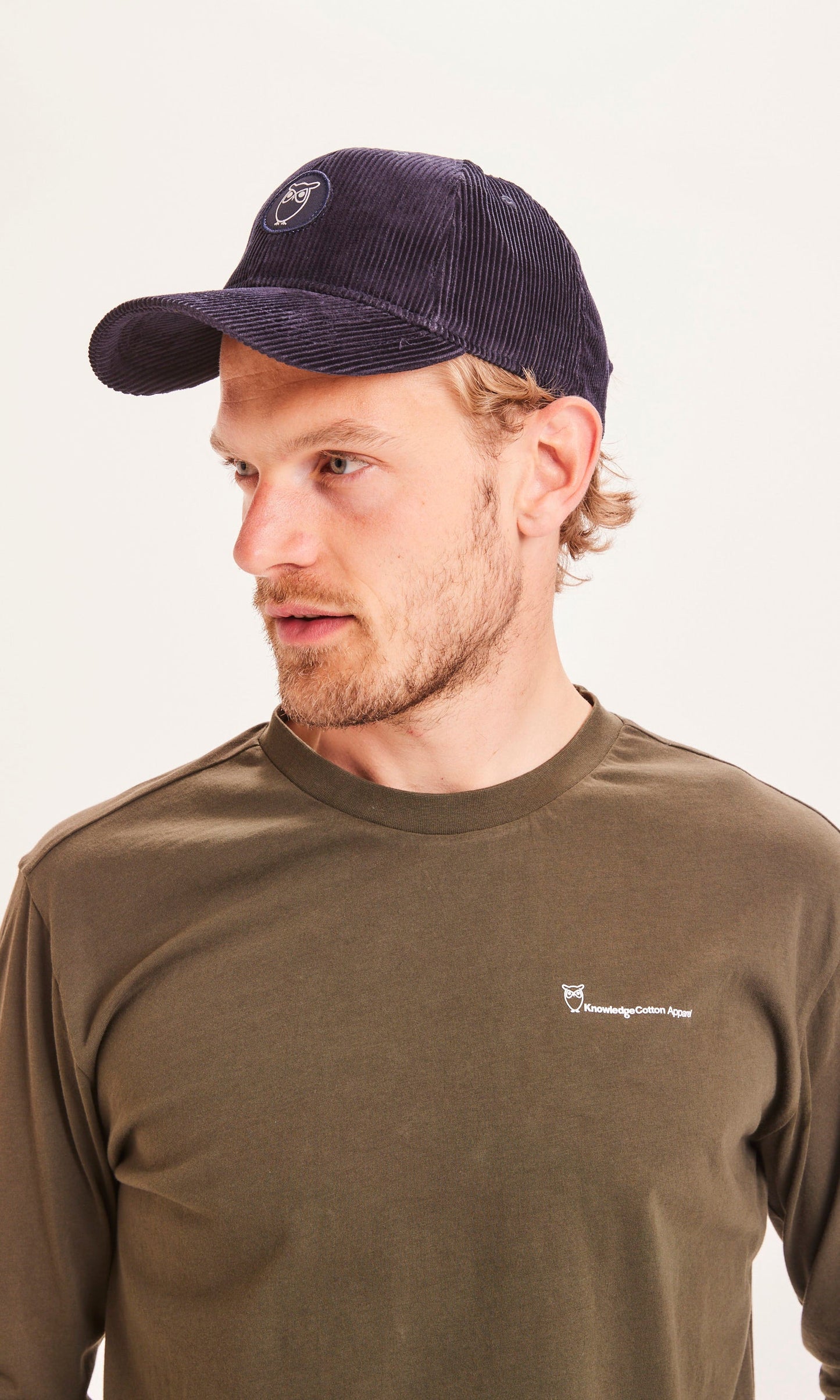 Casquette bleue en velours de coton bio - Dark Denim