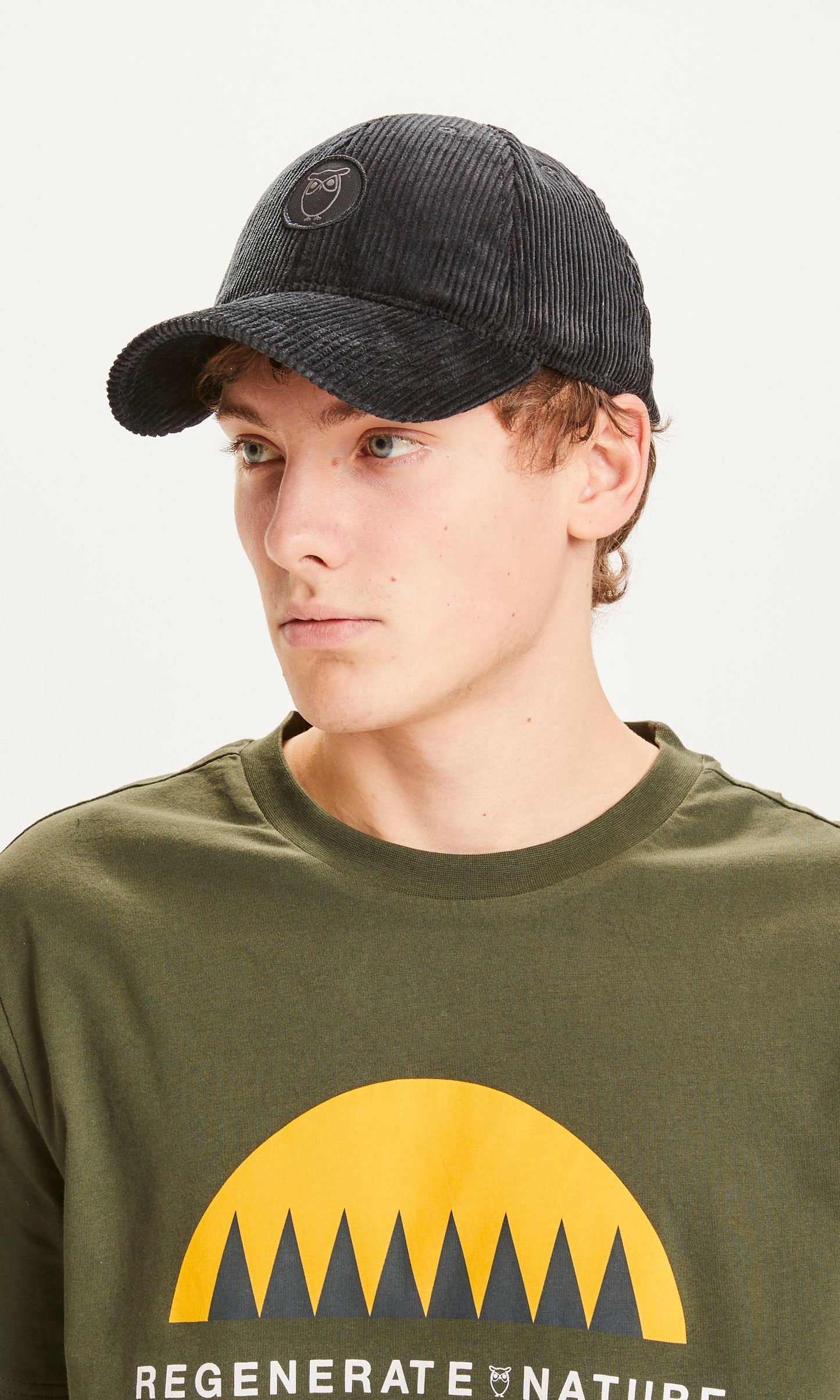 Casquette noire en velours de coton bio - Black Jet