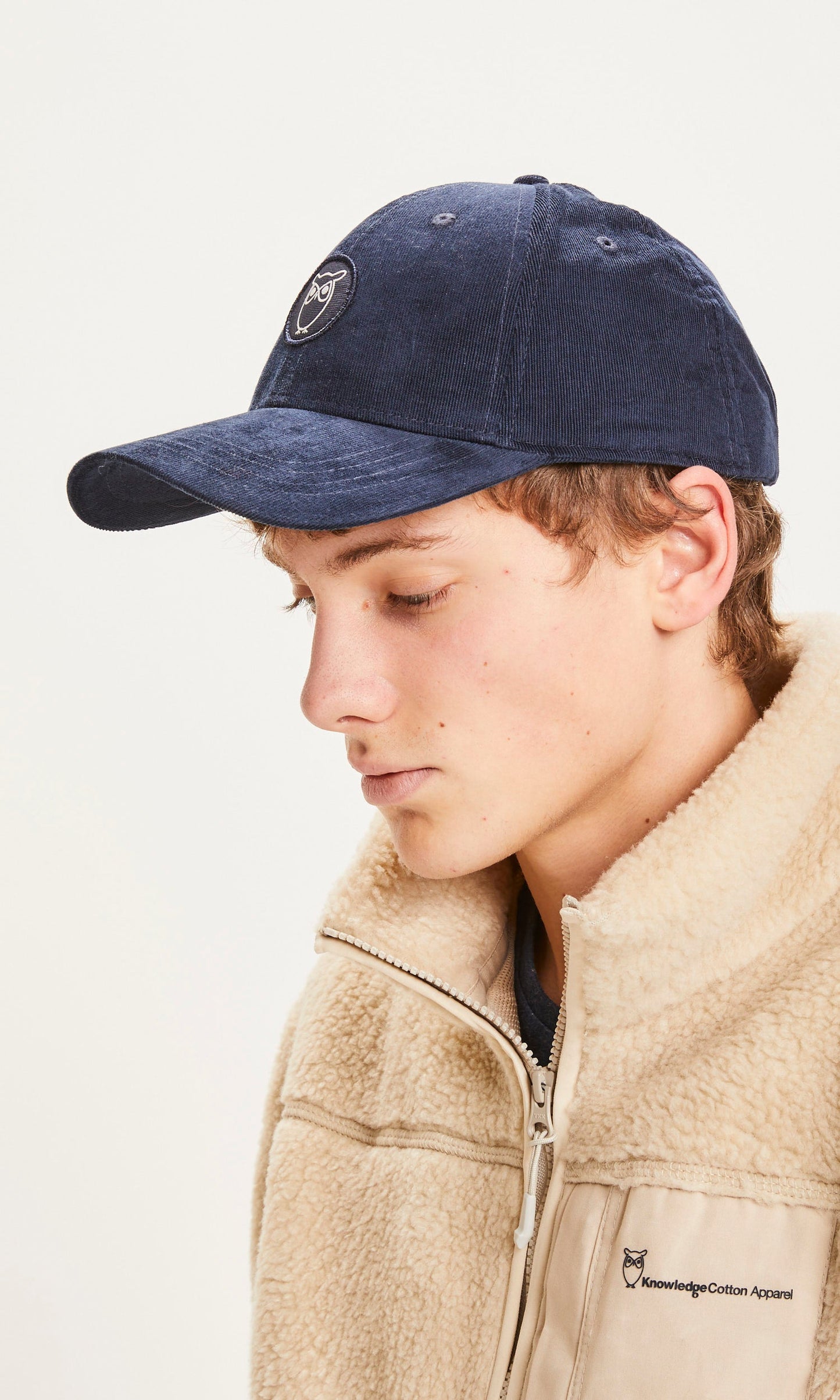 Casquette bleu nuit avec logo en velours côtelé de coton bio - PACIFIC Total Eclipse