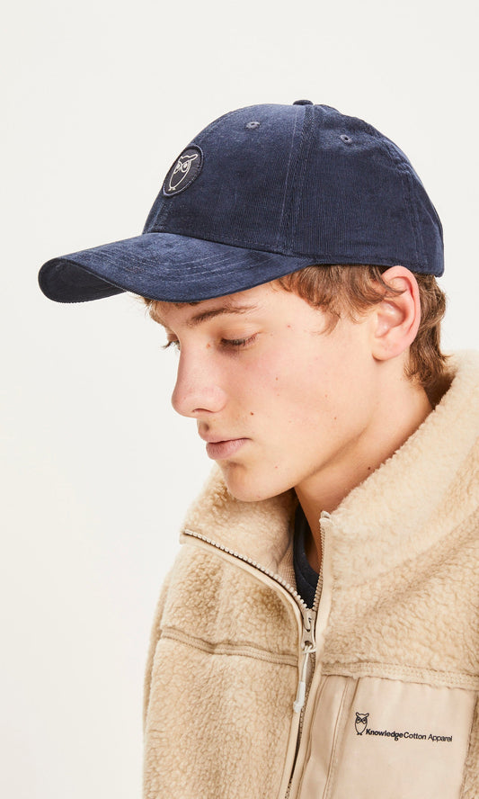 Casquette bleu nuit avec logo en velours côtelé de coton bio - PACIFIC Total Eclipse