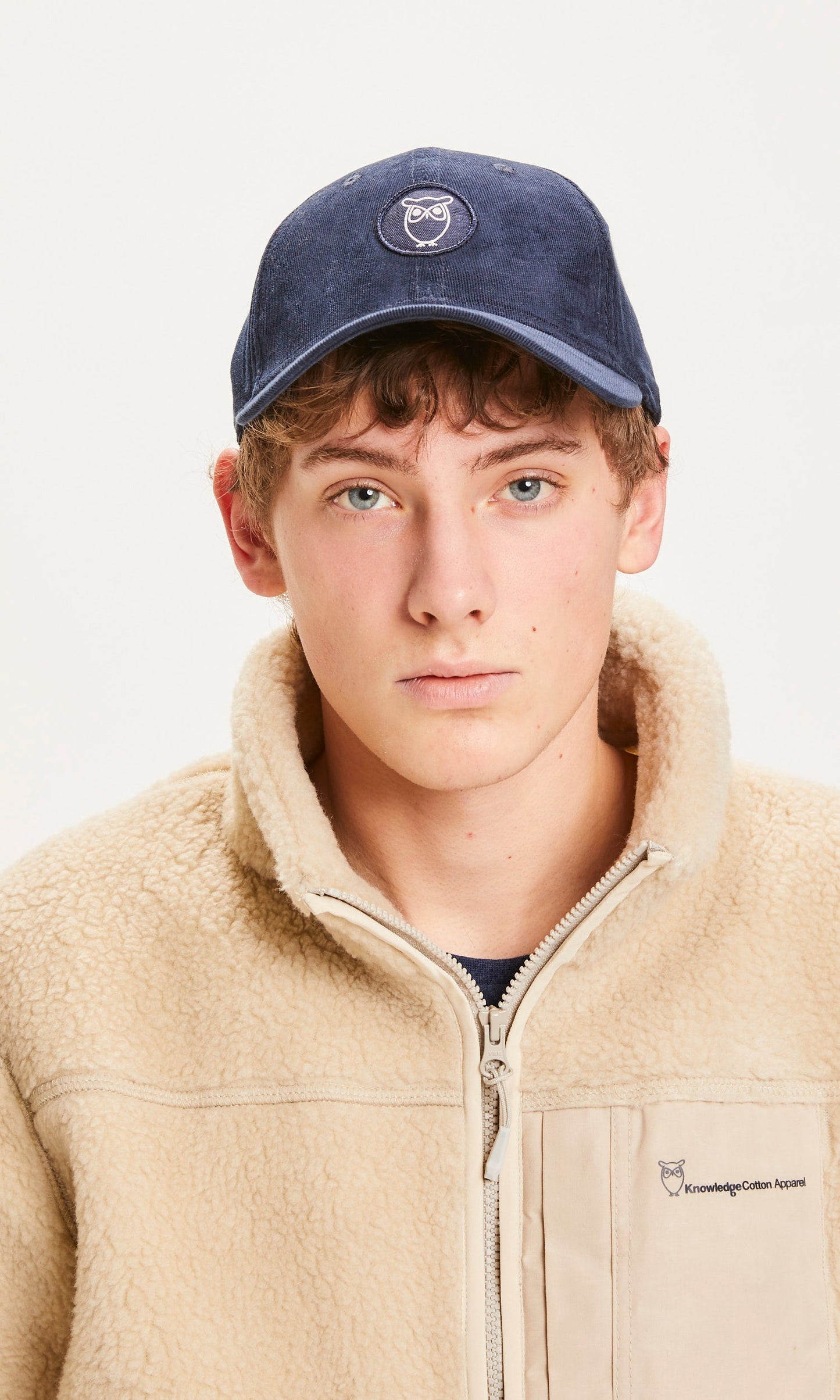 Casquette bleu nuit avec logo en velours côtelé de coton bio - PACIFIC Total Eclipse