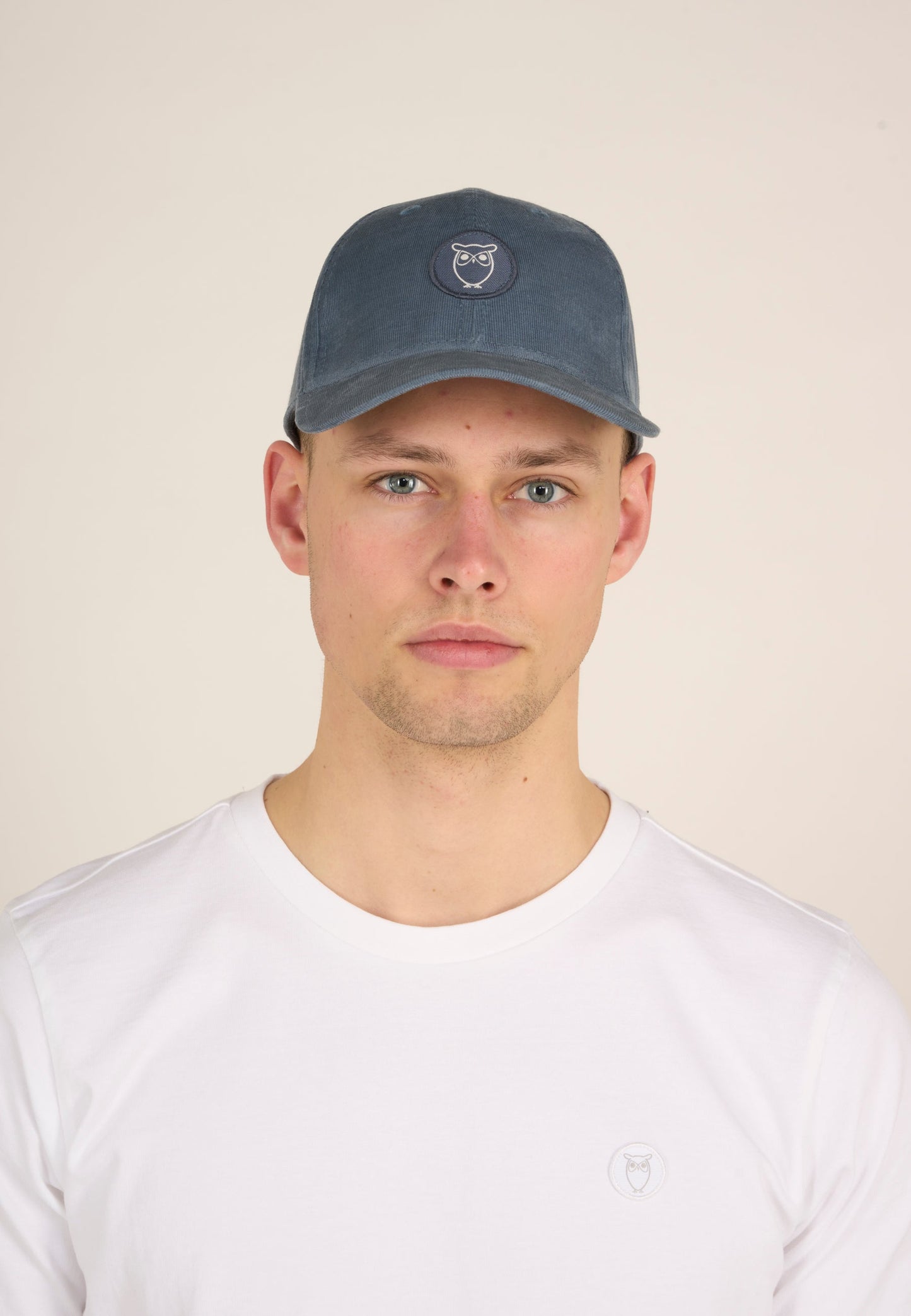 Casquette bleue velours fin en coton bio - baby cord cap china blue