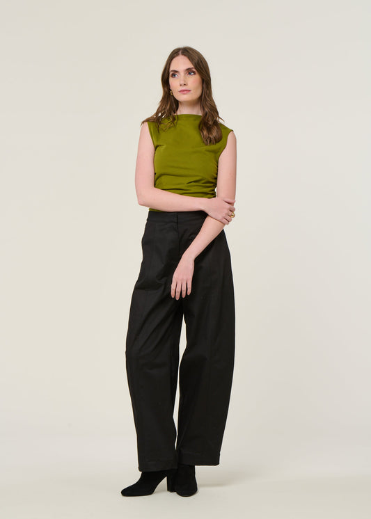 Pantalon ballon en coton bio | noir "yauri - black"