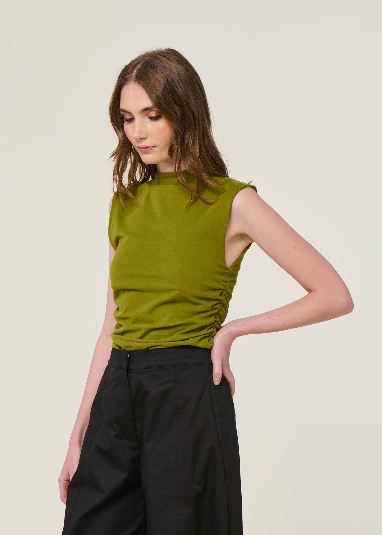 Top en coton bio | olive "rafo - woody olive"