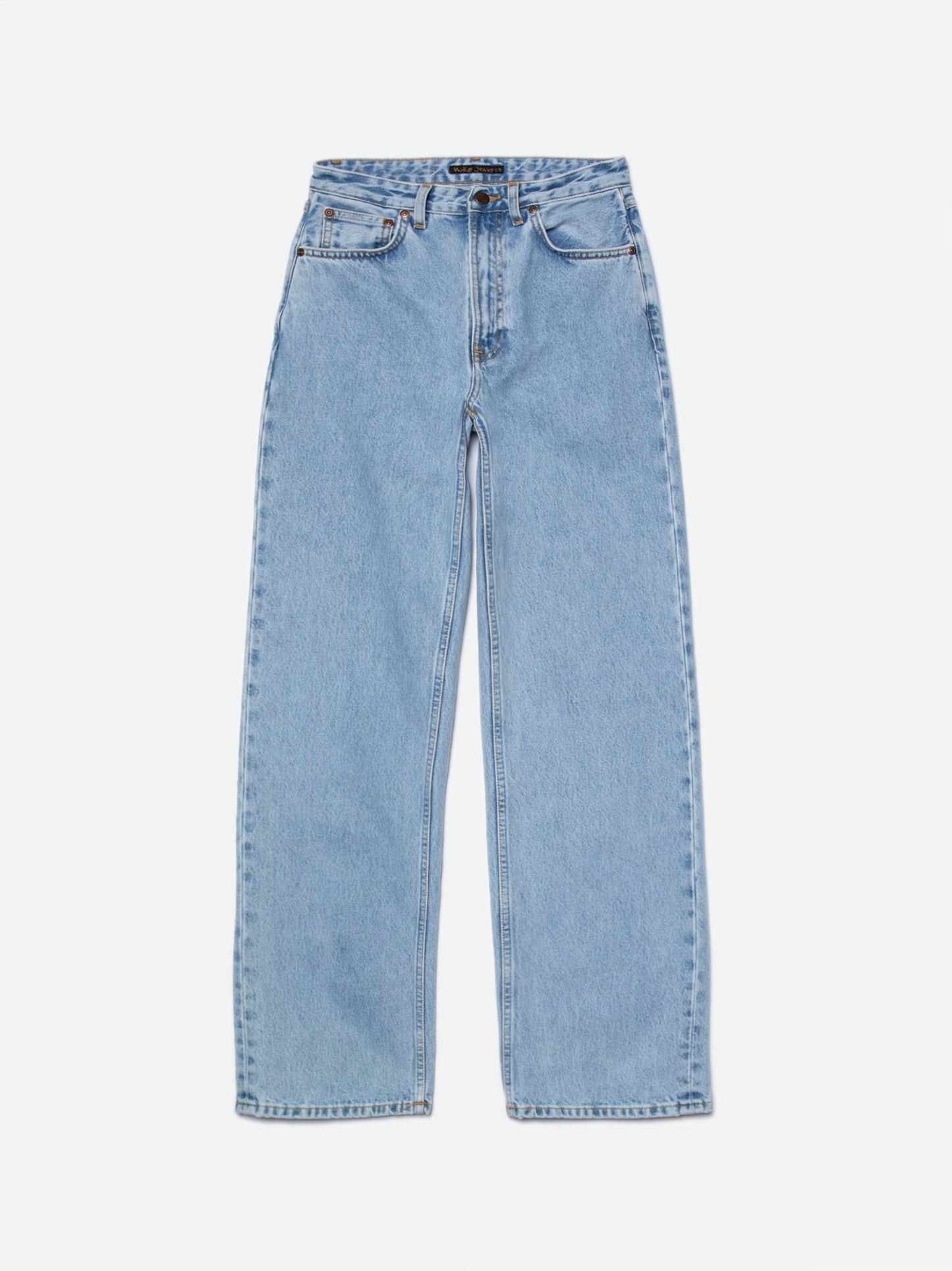 Jean large en coton bio | bleu clair "clean eileen summer clouds"