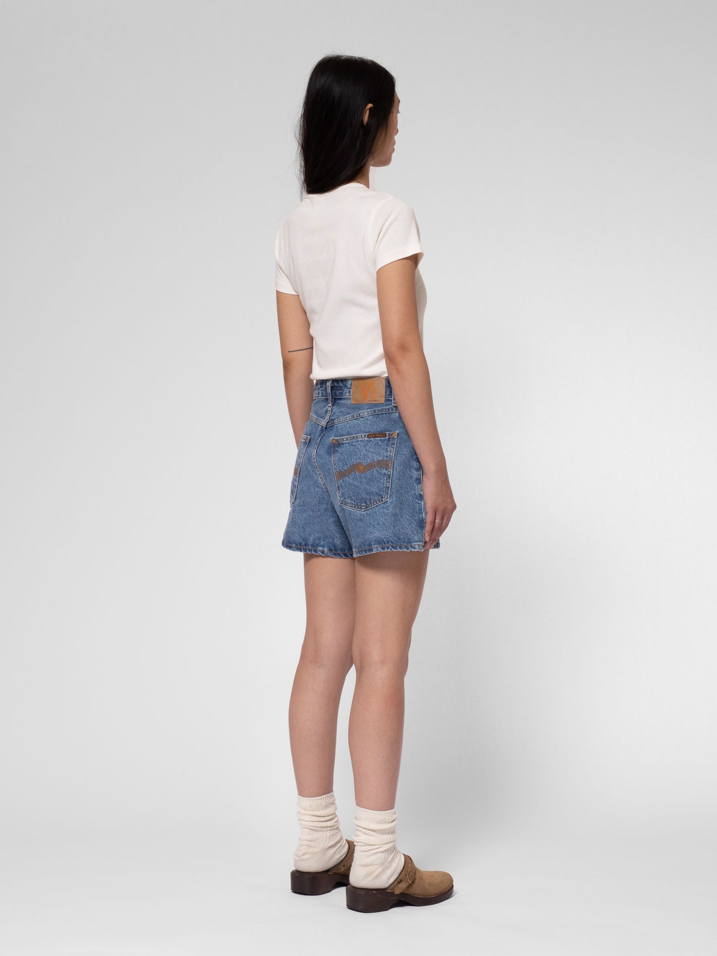 Short en jean de coton bio | bleu "maeve denim shorts casual wash blue"