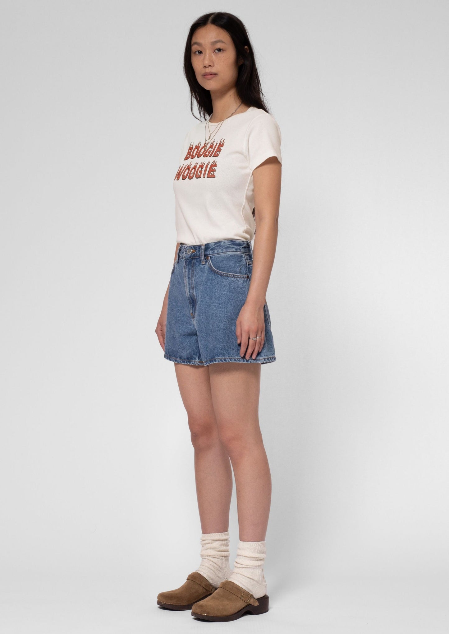 Short en jean de coton bio | bleu "maeve denim shorts casual wash blue"