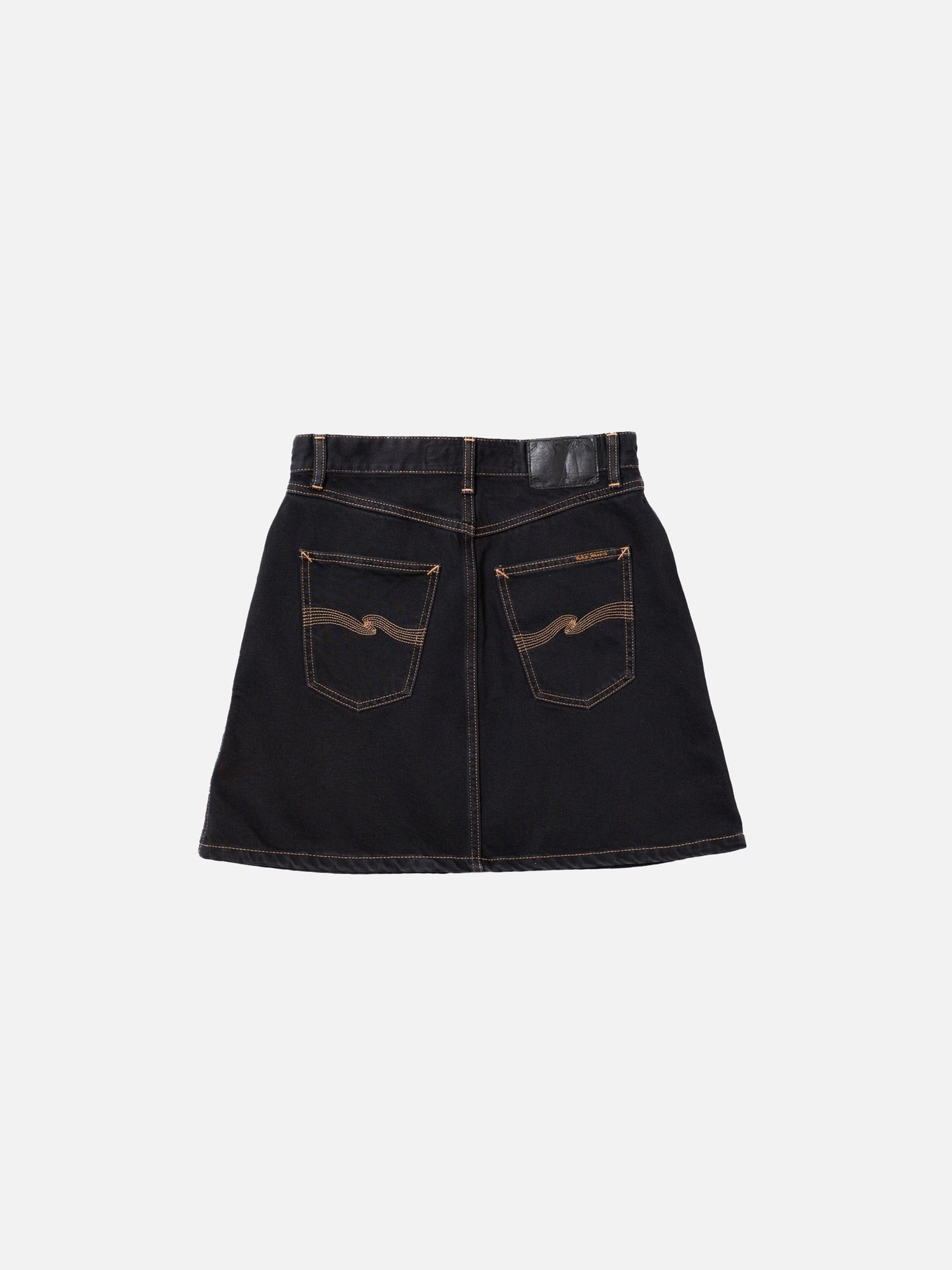 Jupe en jean à surpiqûres de coton bio | noire "molly western denim skirt black"