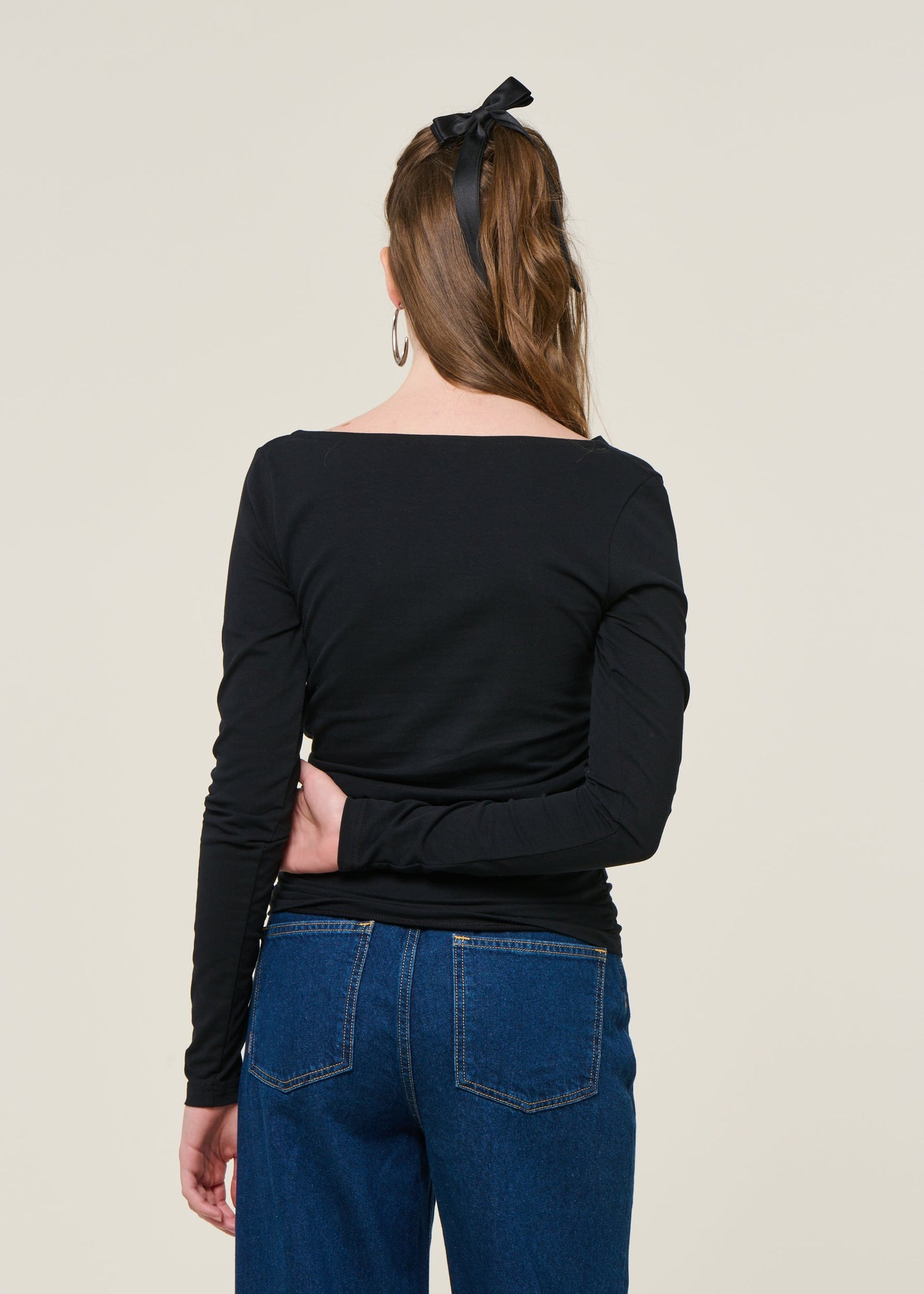 T-shirt manches longues en coton bio | noir "casma - black"